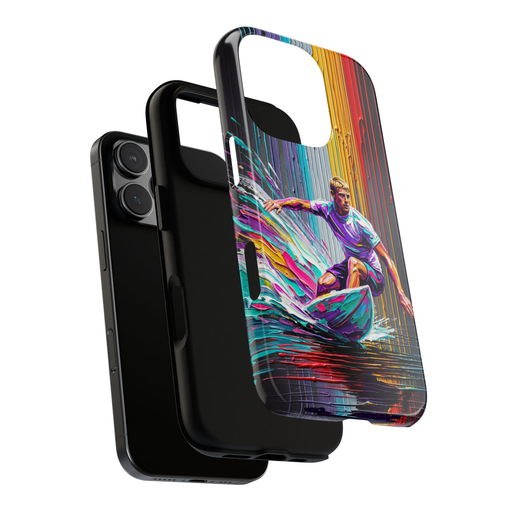 Surfing Art iPhone Case | Colourful Wave Surfer Protective Cover