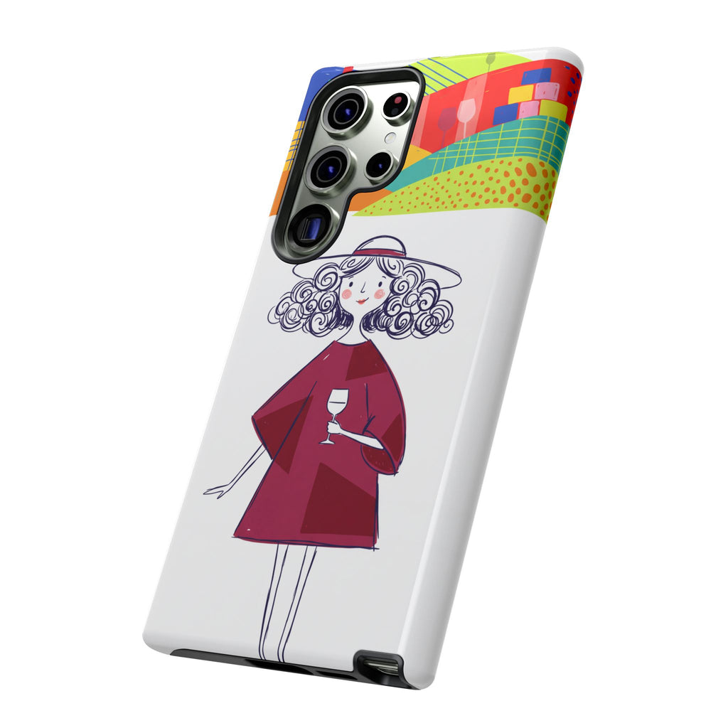 Colourful Artistic Wine Lady Samsung Galaxy Phone Case