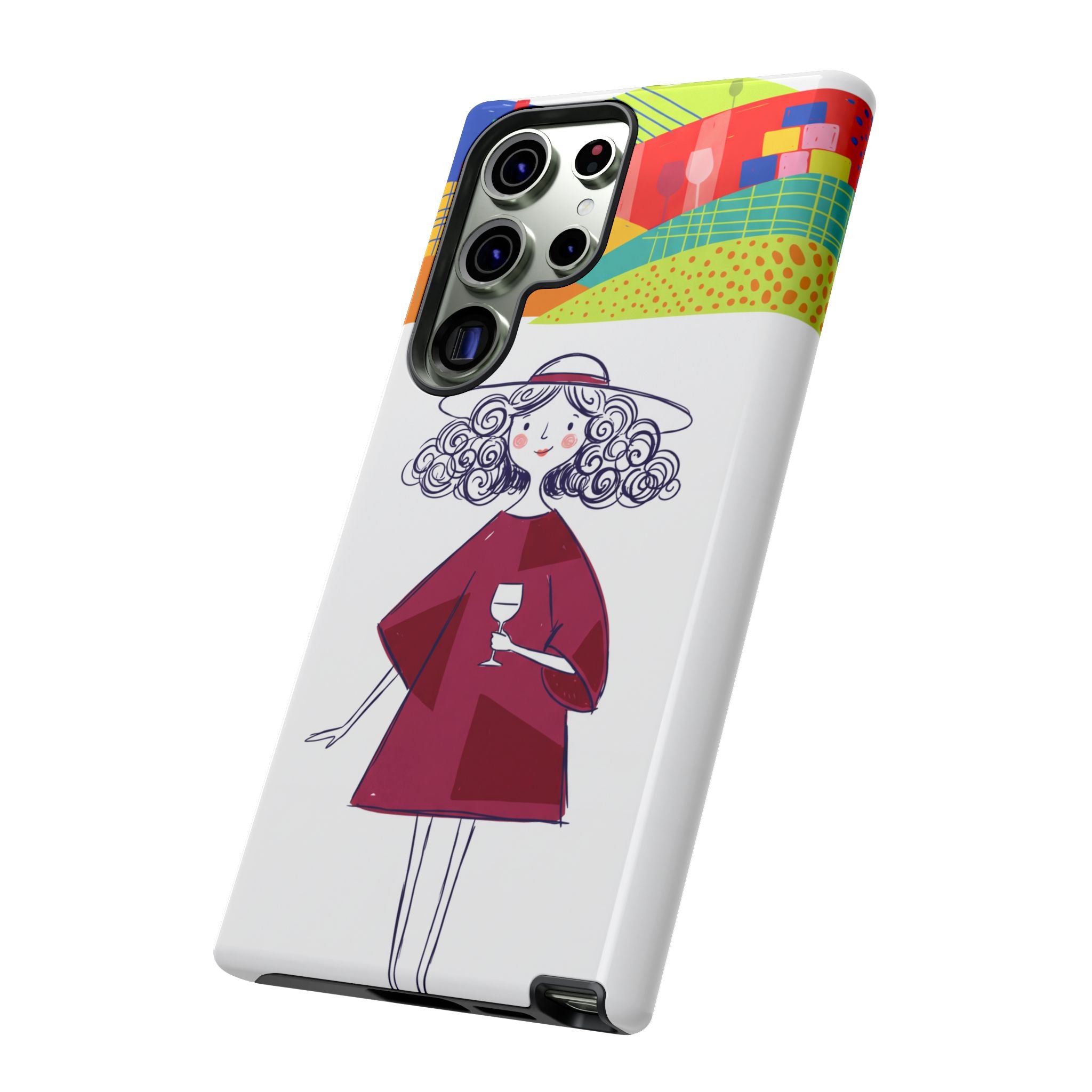 Colourful Artistic Wine Lady Samsung Galaxy Phone Case