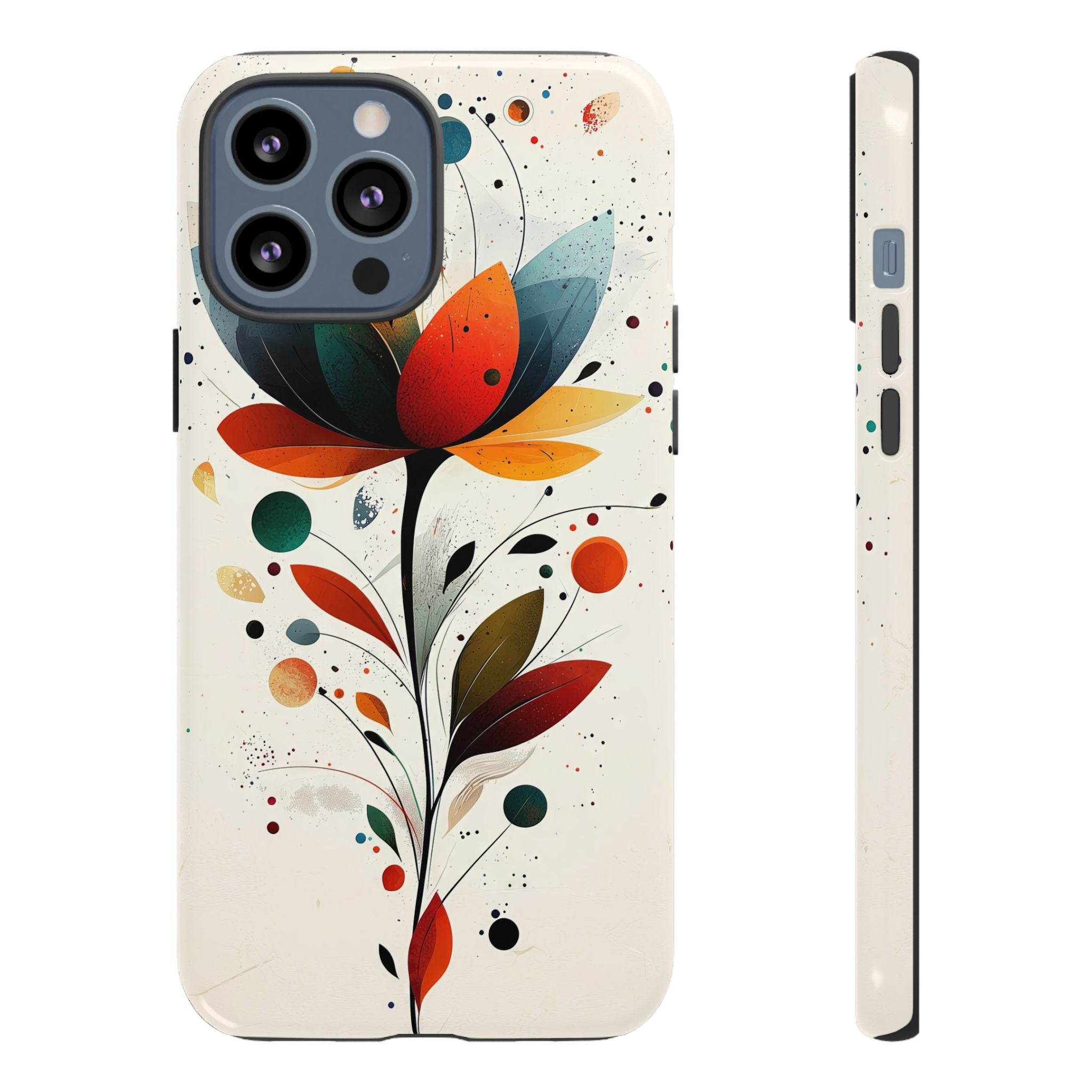 Floral Abstract Tough iPhone Case | Colourful Lotus Art Protective Cover
