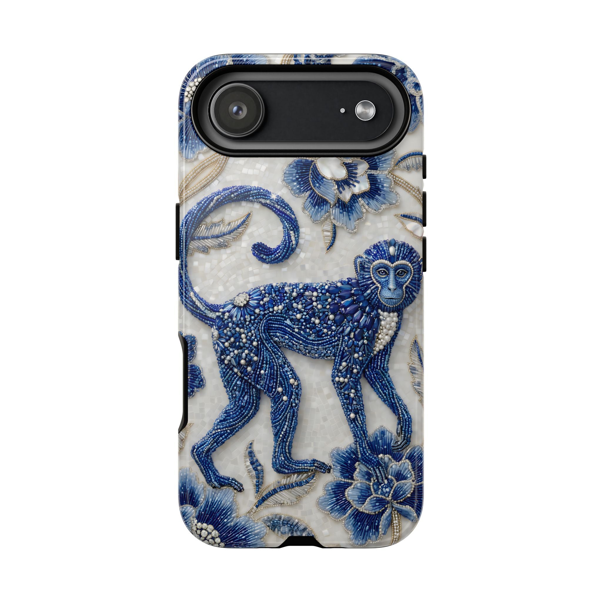 Asian Zodiac Monkey iPhone Case | Blue & White Porcelain Art Protective Case | Year of the Monkey Gift