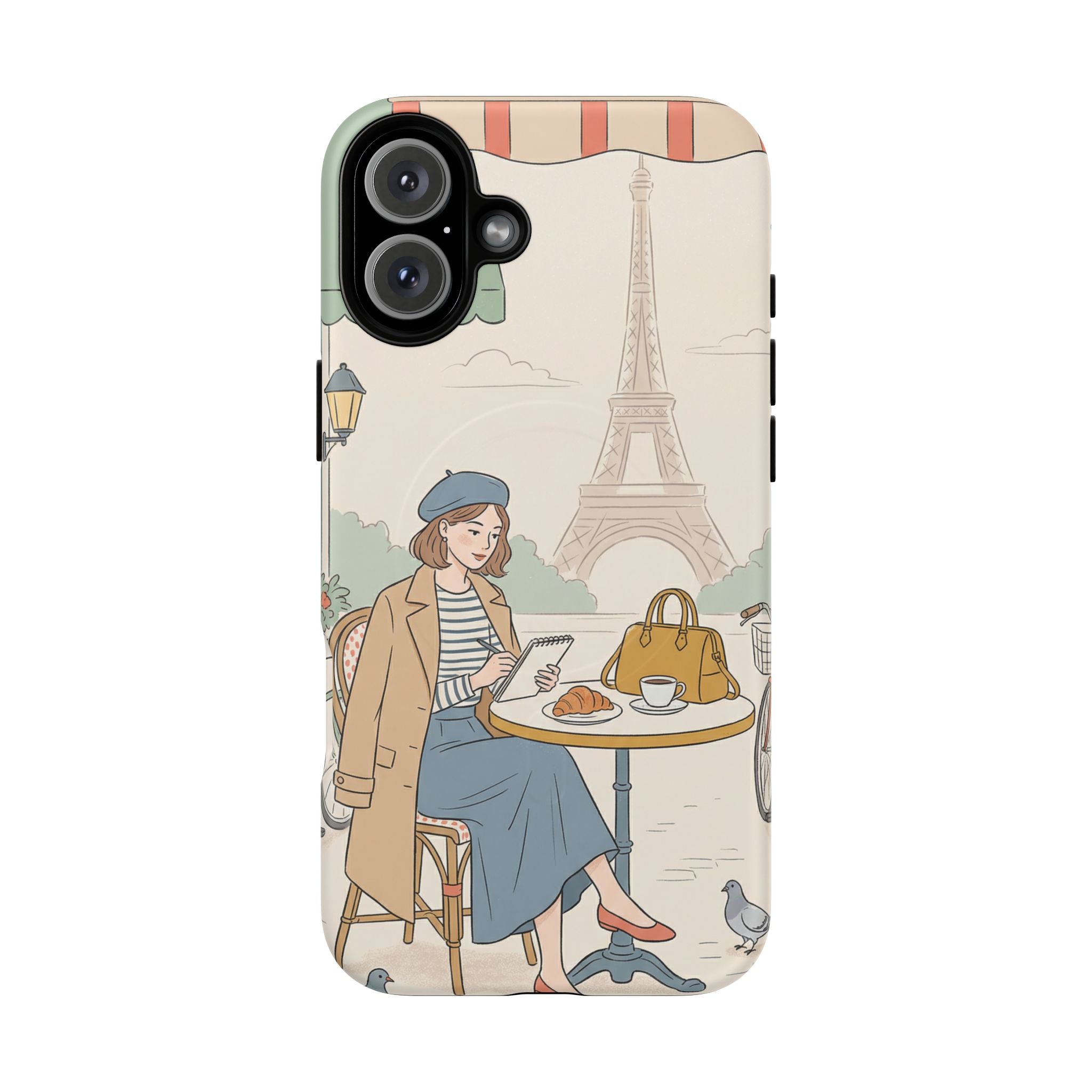Paris Cafe MagSafe iPhone Case | Cute Vintage Eiffel Tower Travel