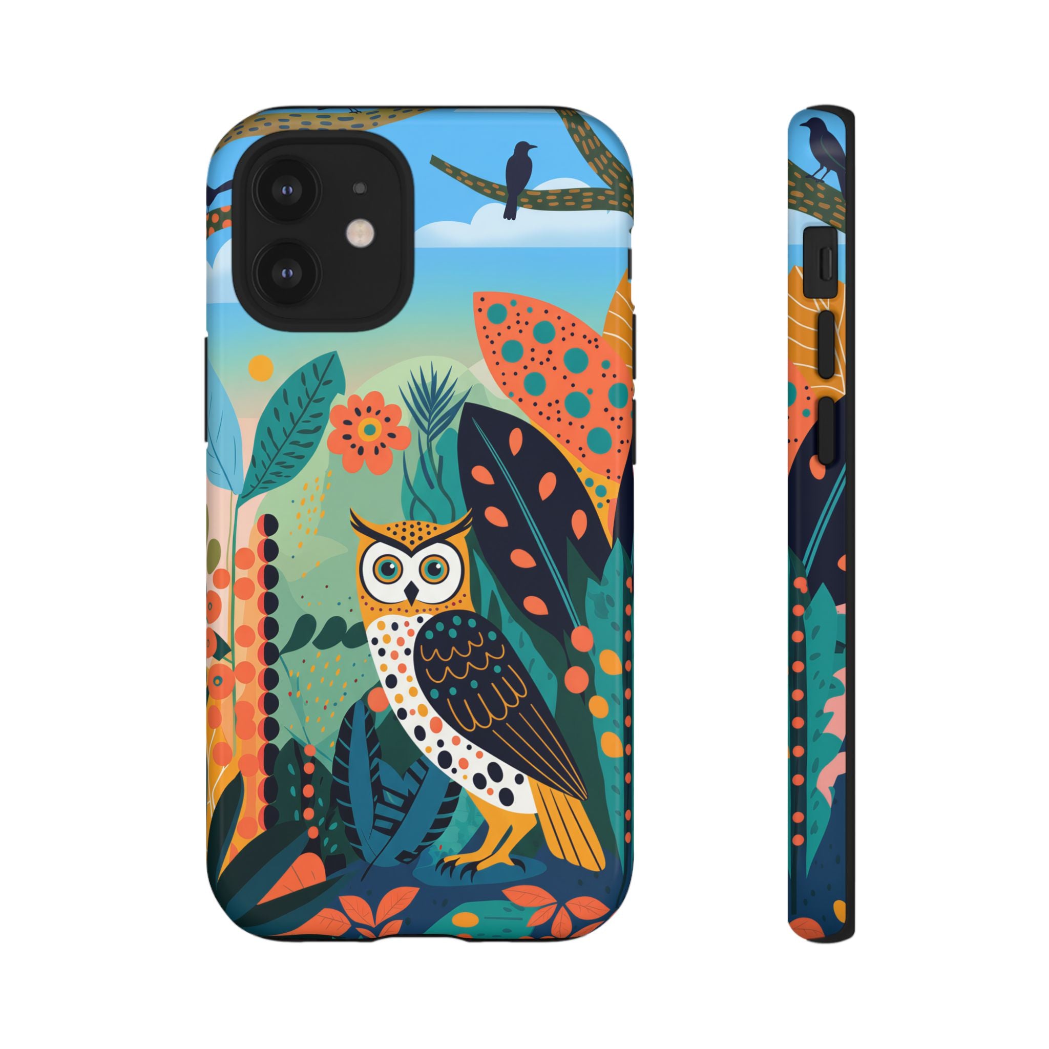 Botanical Forest Colourful Owl iPhone Case