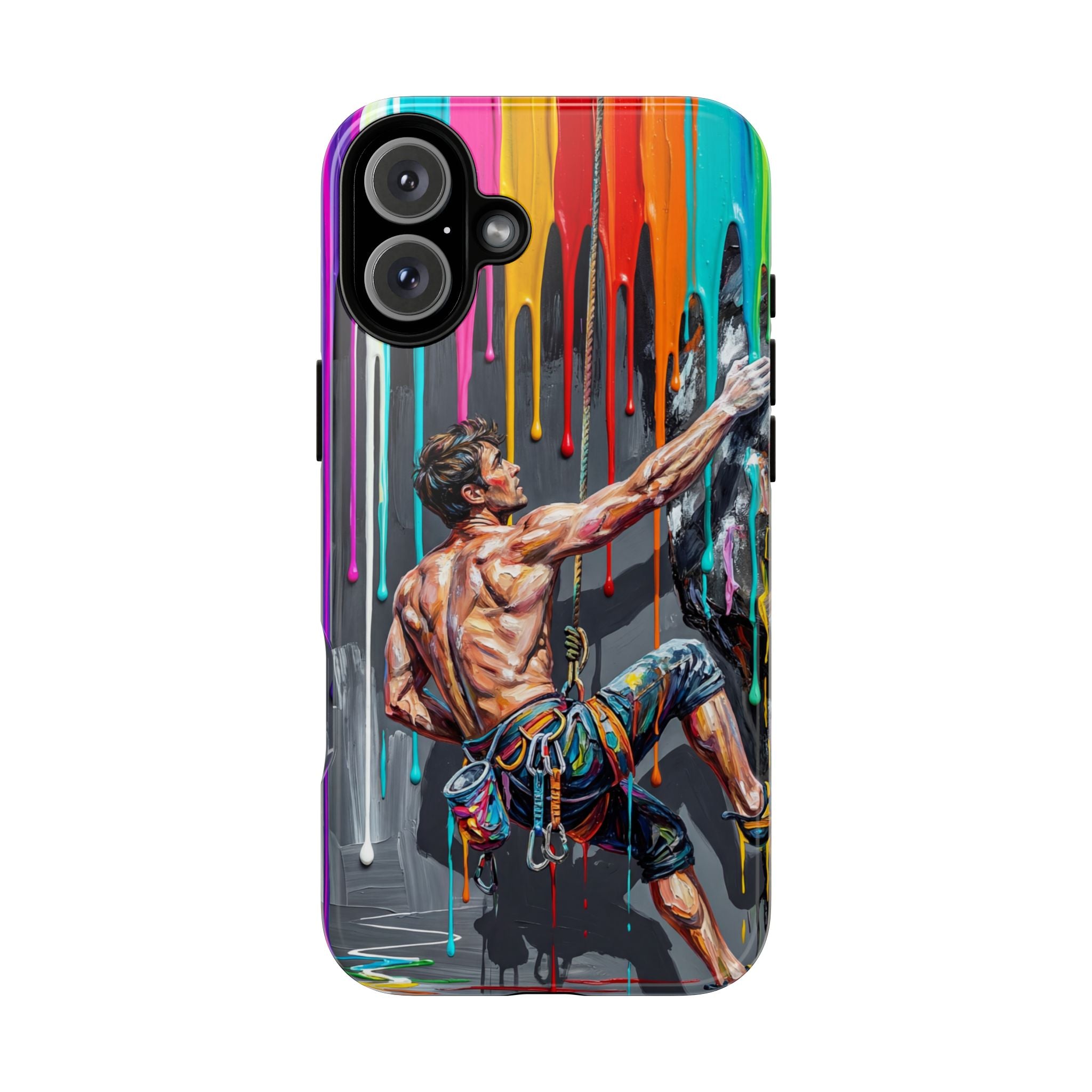 Colourful Rock Climber Art Protective iPhone Case