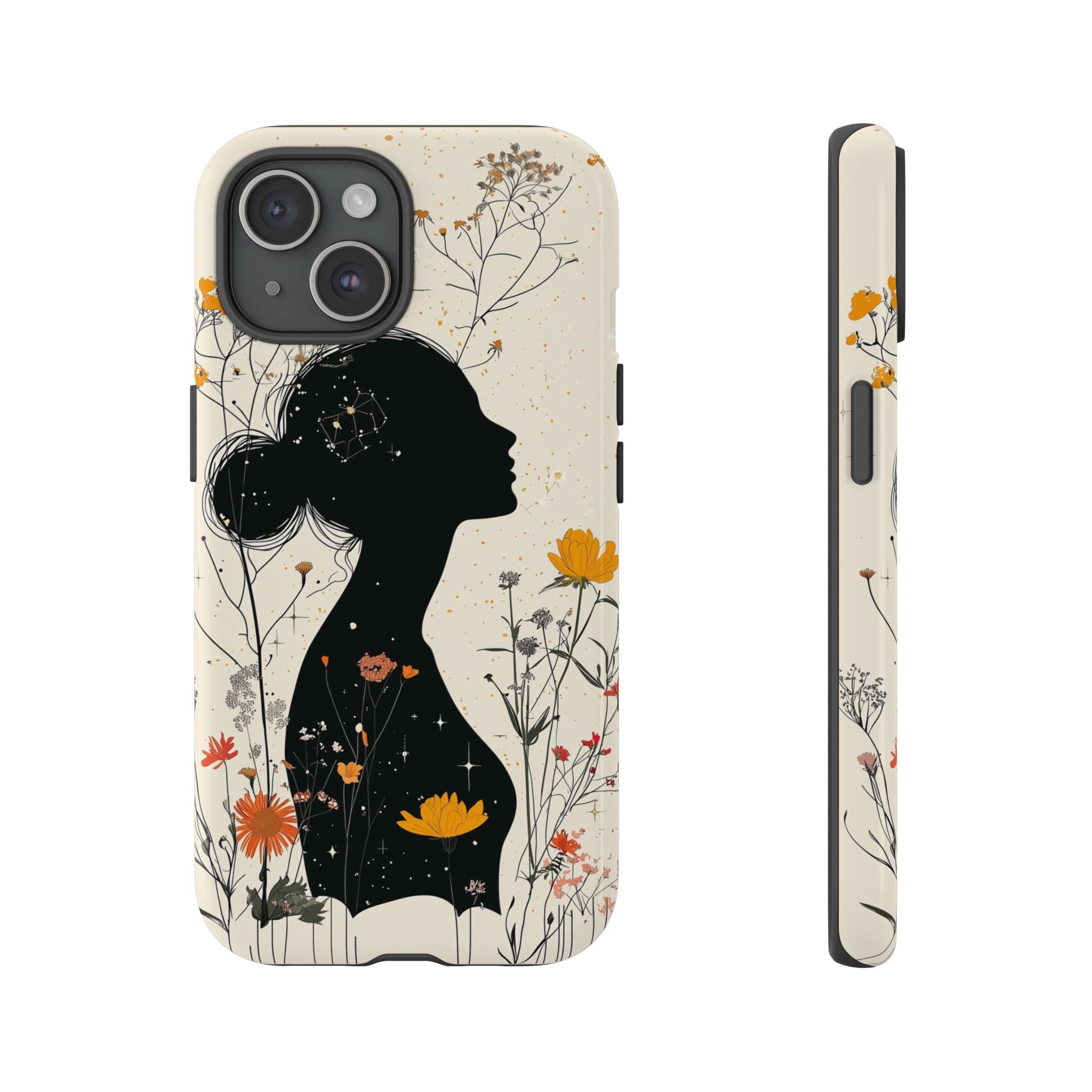 Floral Silhouette iPhone Case | Botanical Woman