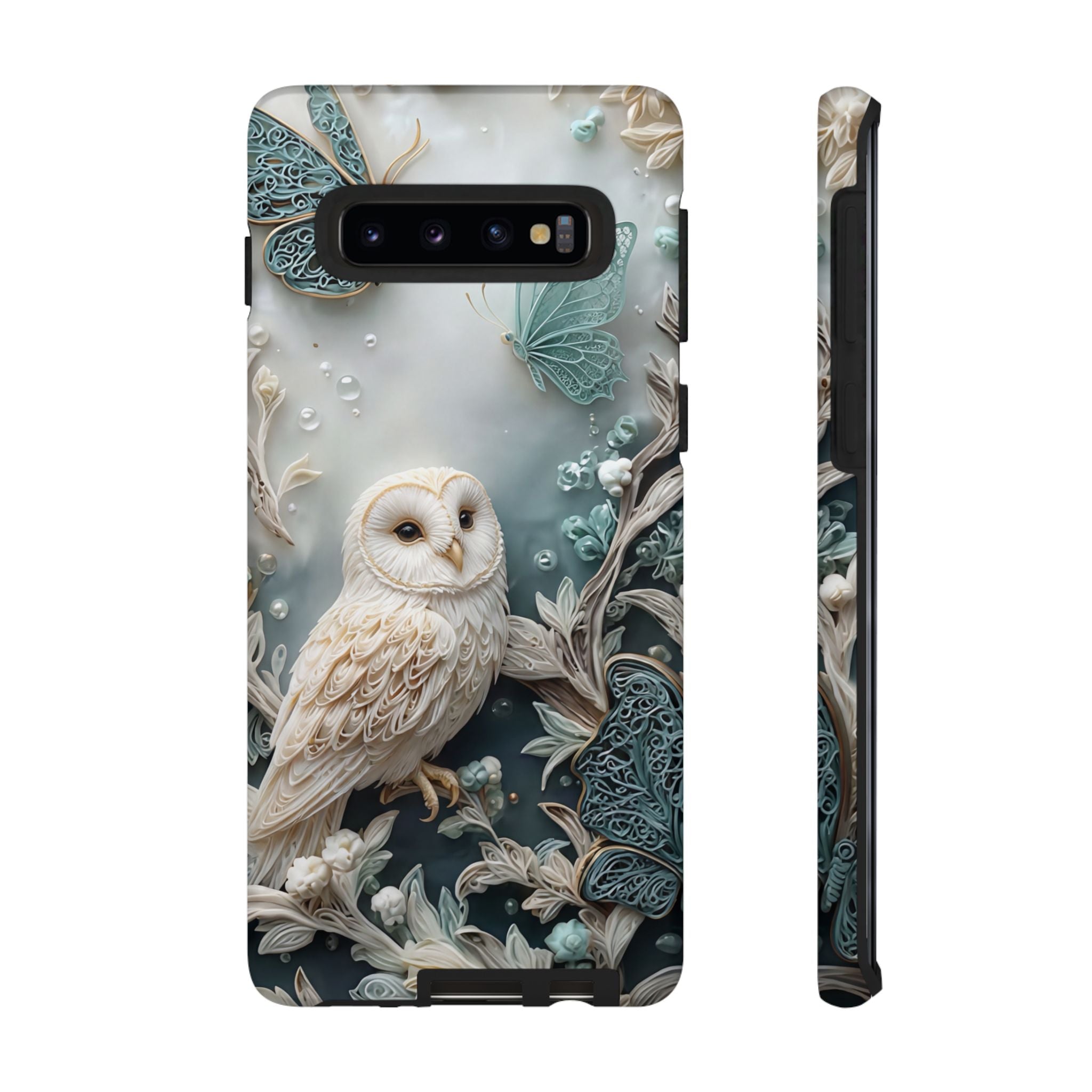 Barn Owl & Butterflies Tough Samsung Galaxy Case