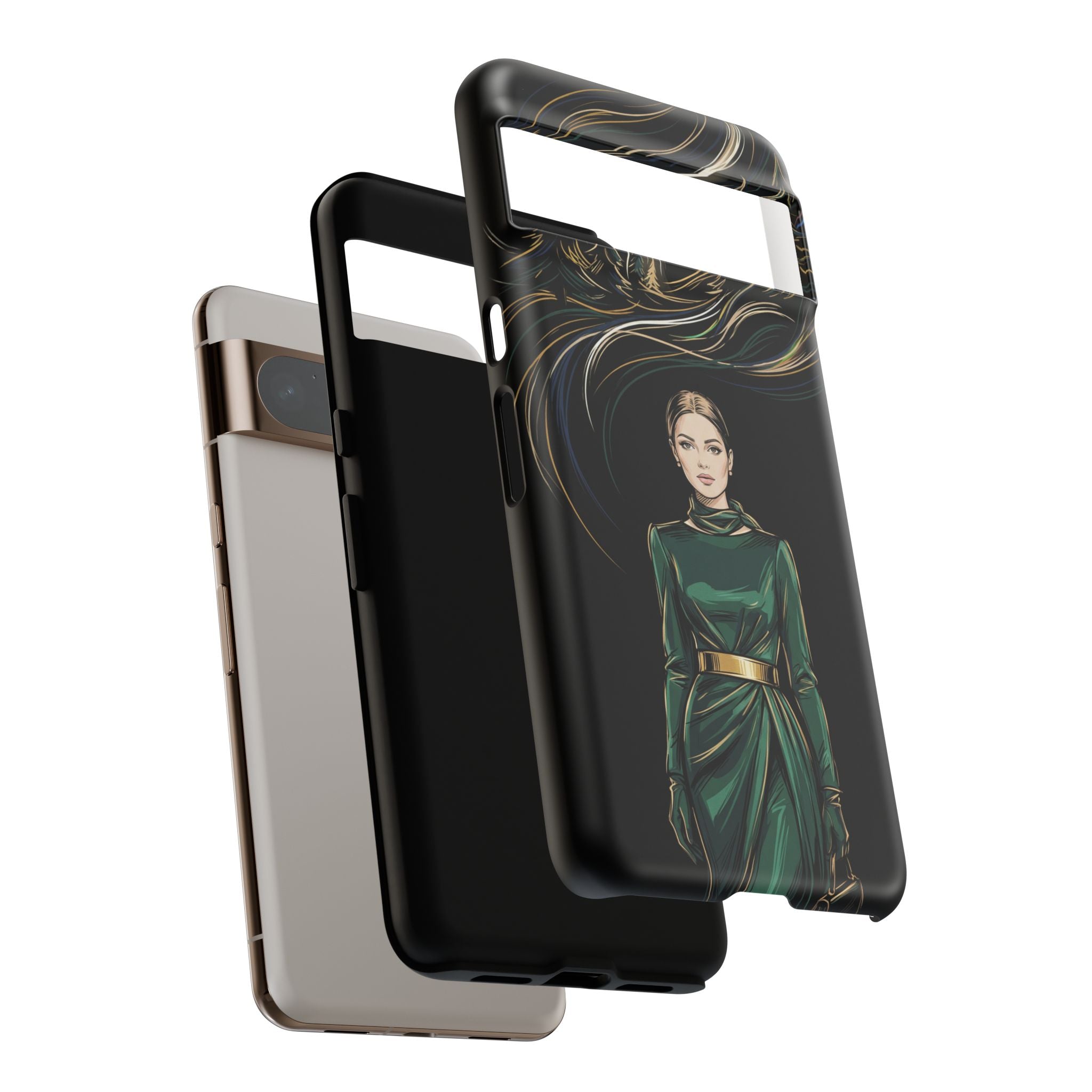 Custodia per Google Pixel Donna Elegante nella Foresta