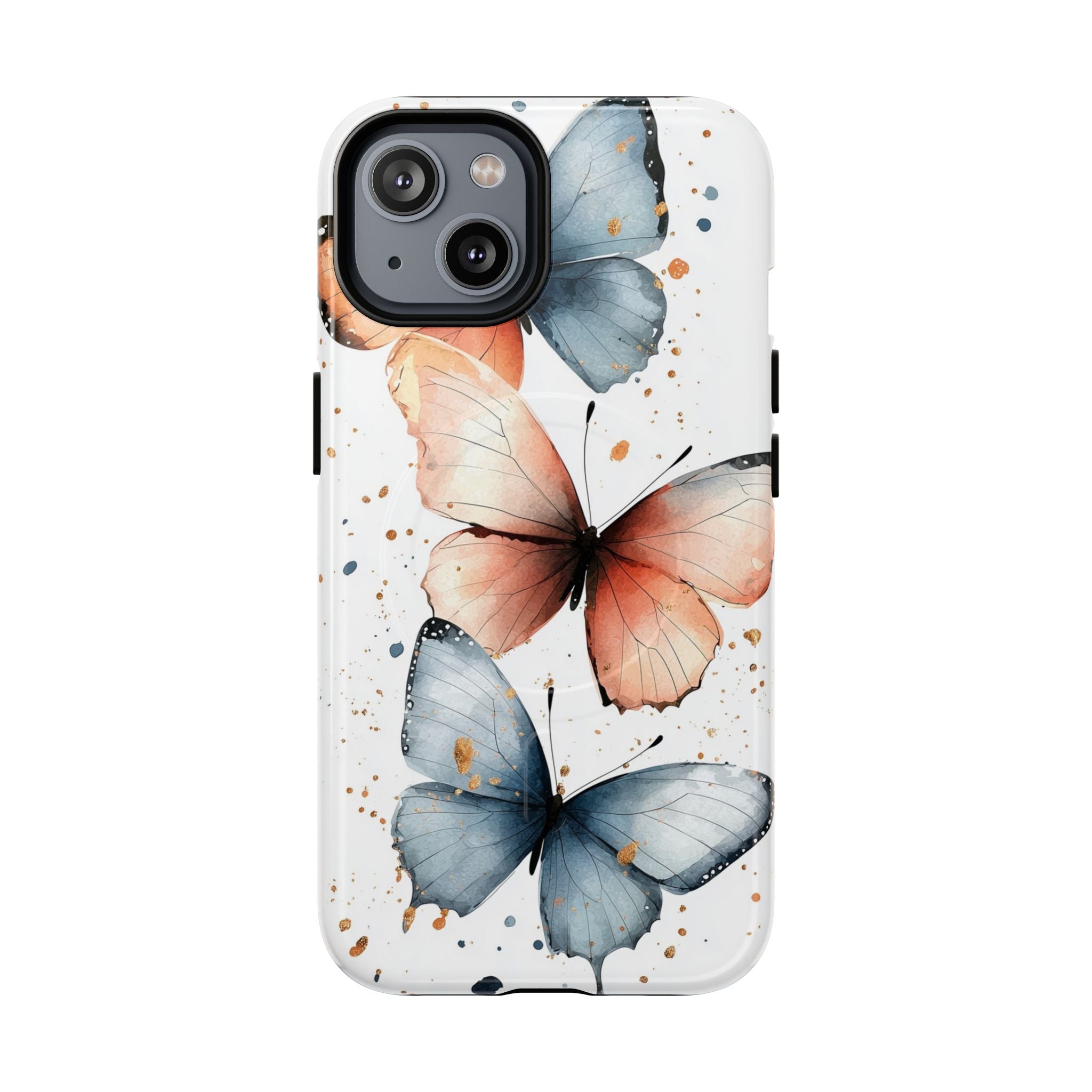 Custodia MagSafe resistente per iPhone con motivo farfalla acquerello