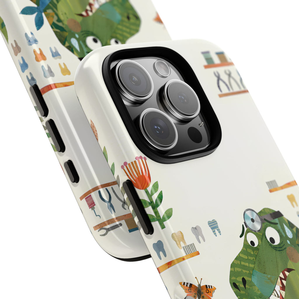 Dinosaur Dentist Tough iPhone Case | Cute Pediatric Dental Cover