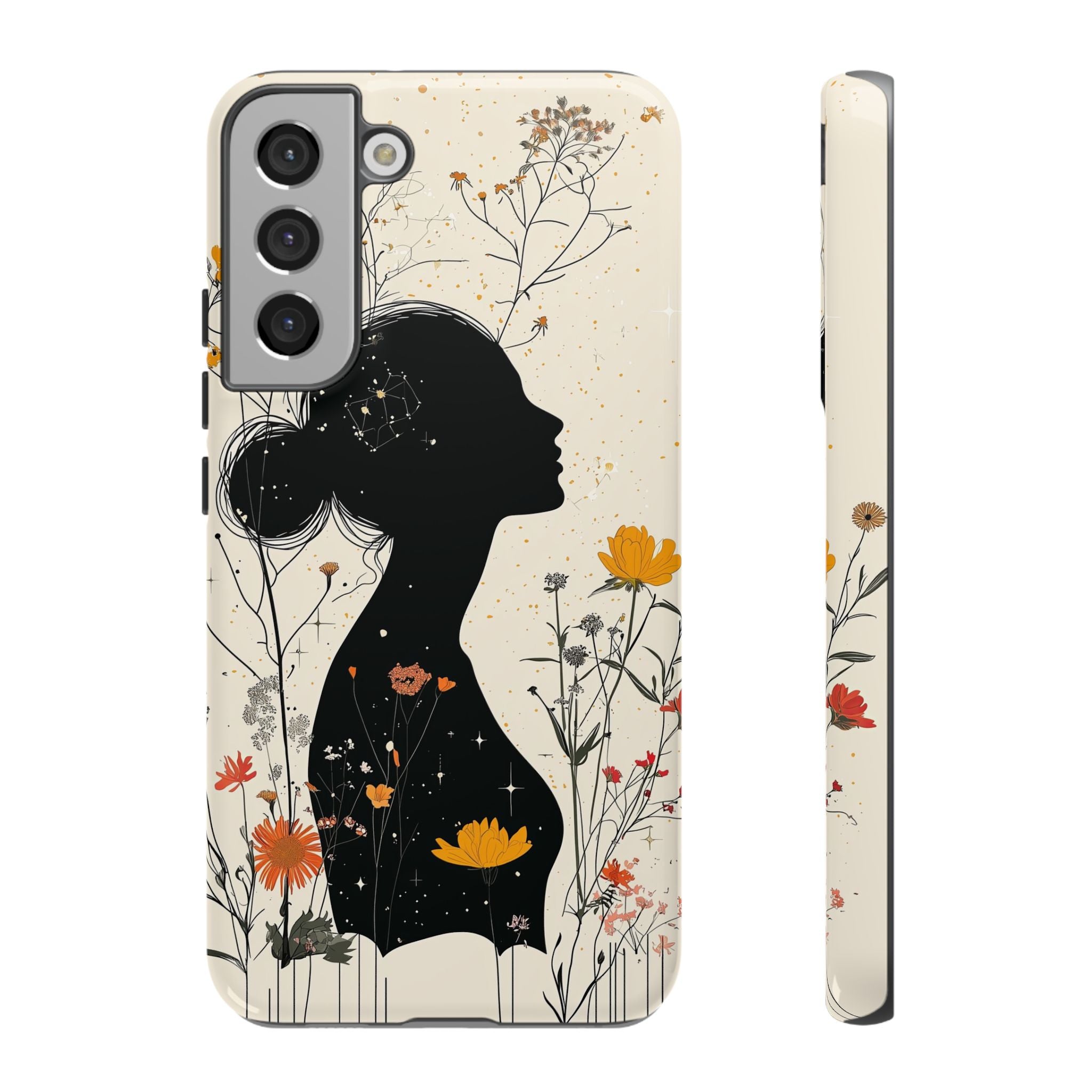 Floral Silhouette Samsung Galaxy Case | Botanical Woman