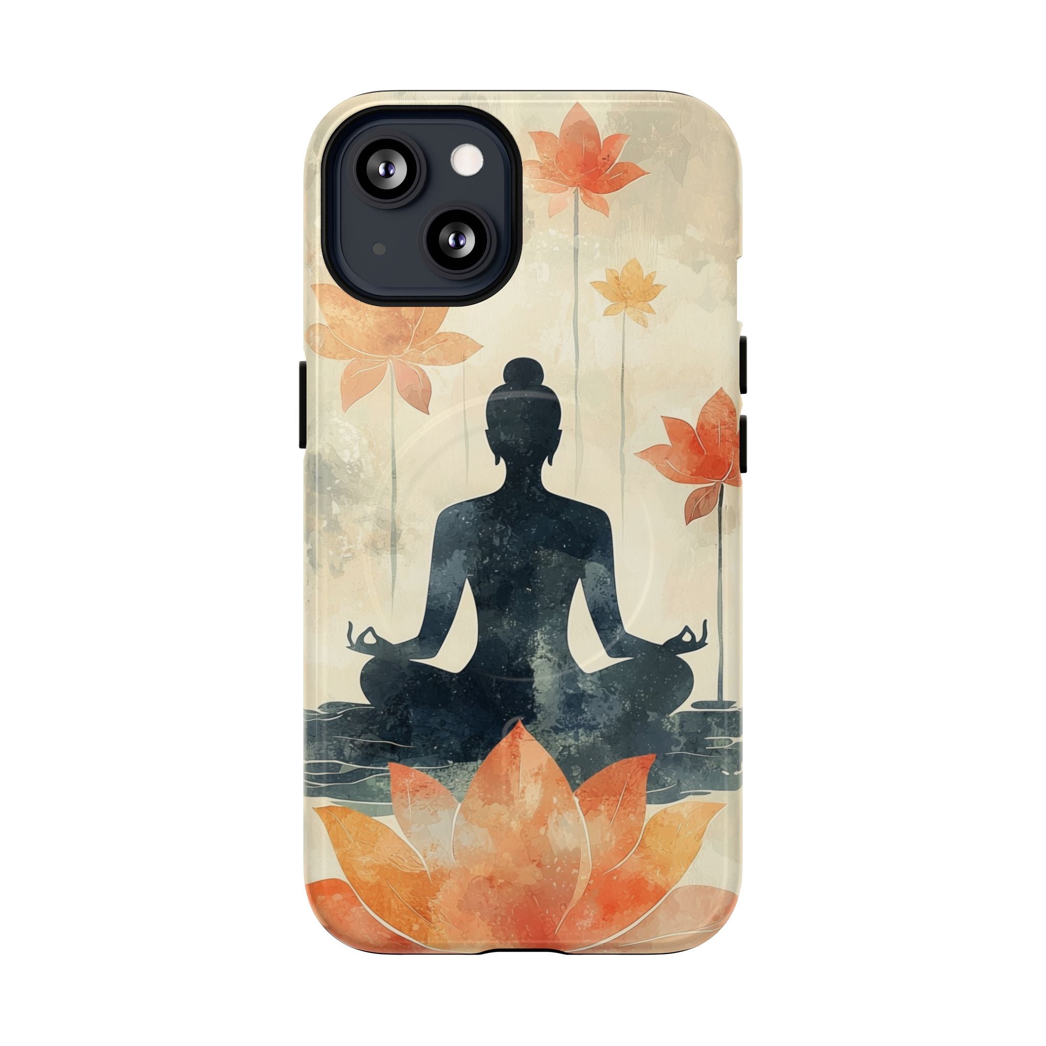 Custodia MagSafe per iPhone Yoga Lotus | Silhouette meditativa