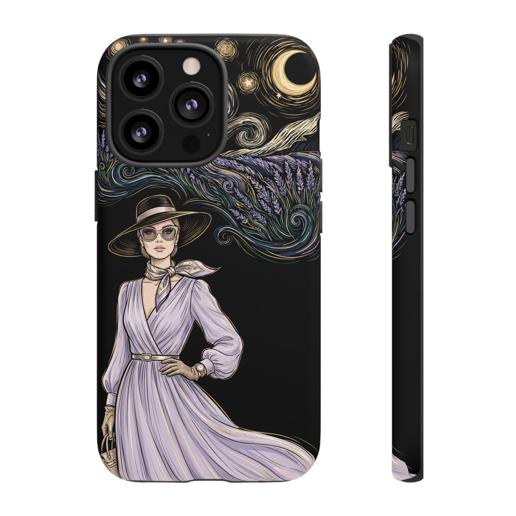 Starry Night Lavender Woman iPhone Case | Artistic Protective Tough Case