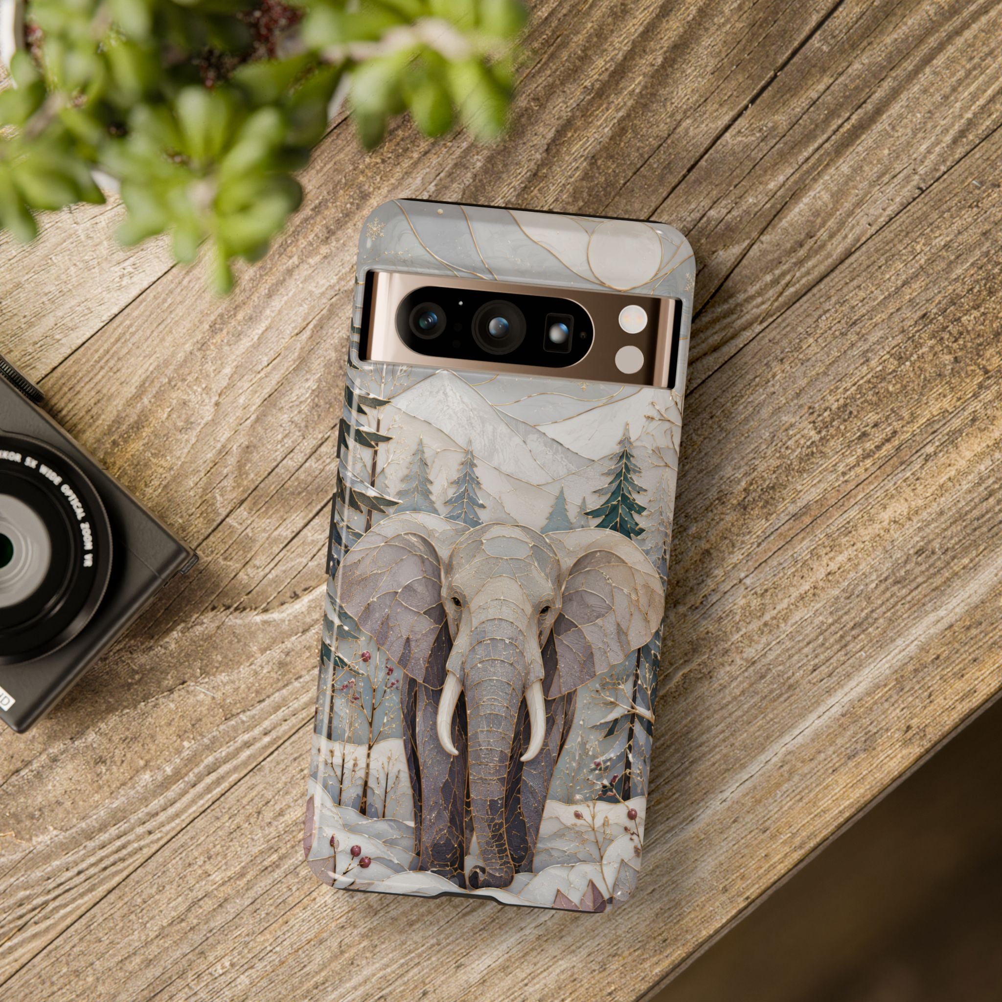 Elephant Google Pixel Phone Case | Winter Forest Phone Case