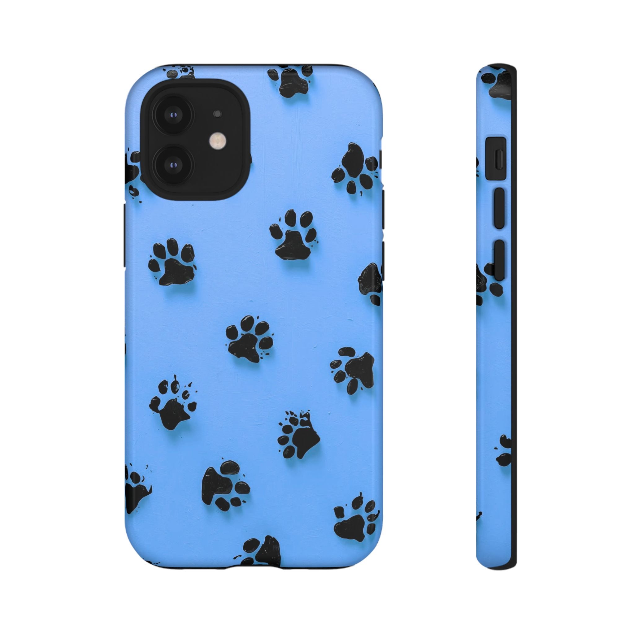 Blue Paw Print Tough iPhone Case — Protective Dog & Cat Lover Cover