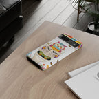 Owl News Floral Google Pixel Phone Case | Cute Owl Reading Newspaper on Toilet