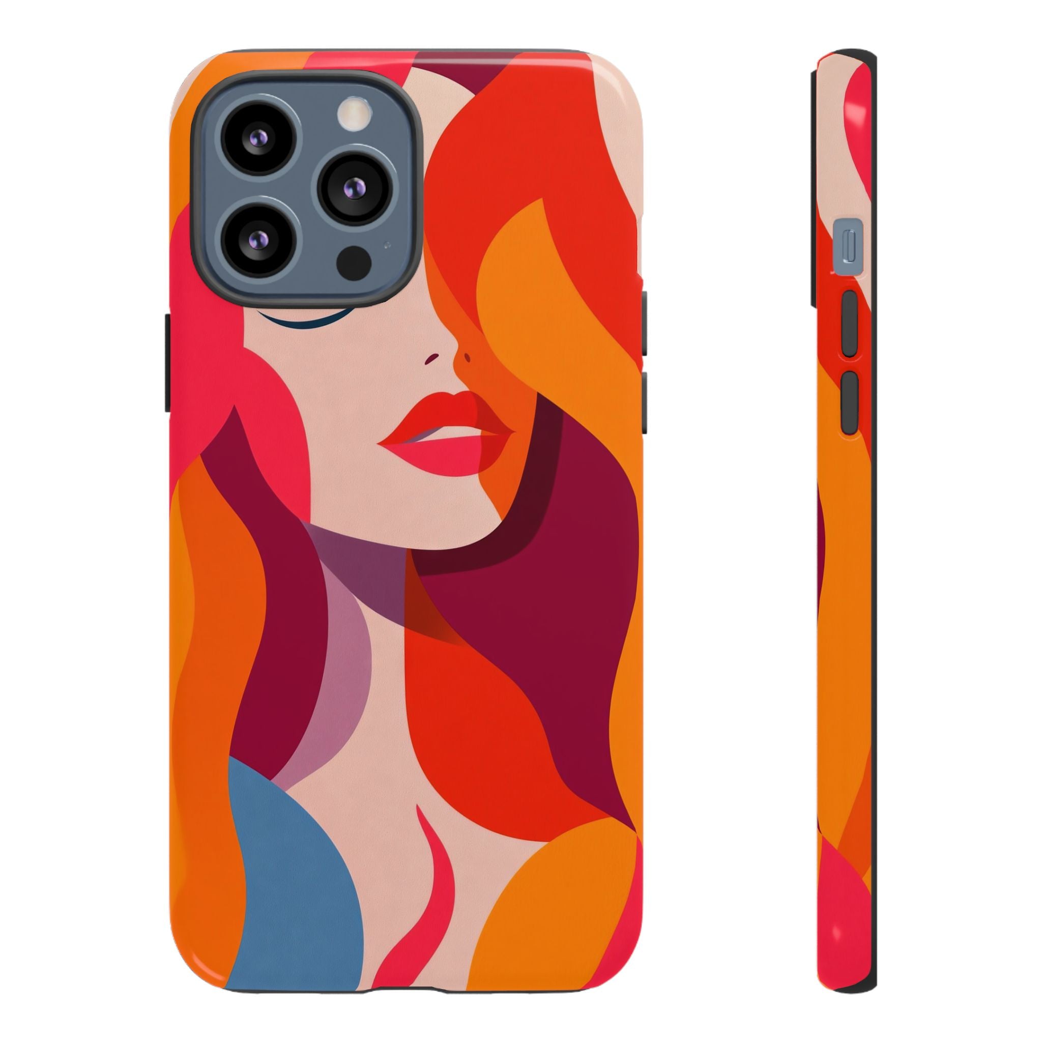 Retro Pop Art Woman iPhone Case | Bold Colourful Abstract Portrait