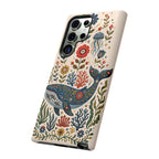 Floral Whale Samsung Galaxy Phone Case | Boho Marine Pattern Tough Case