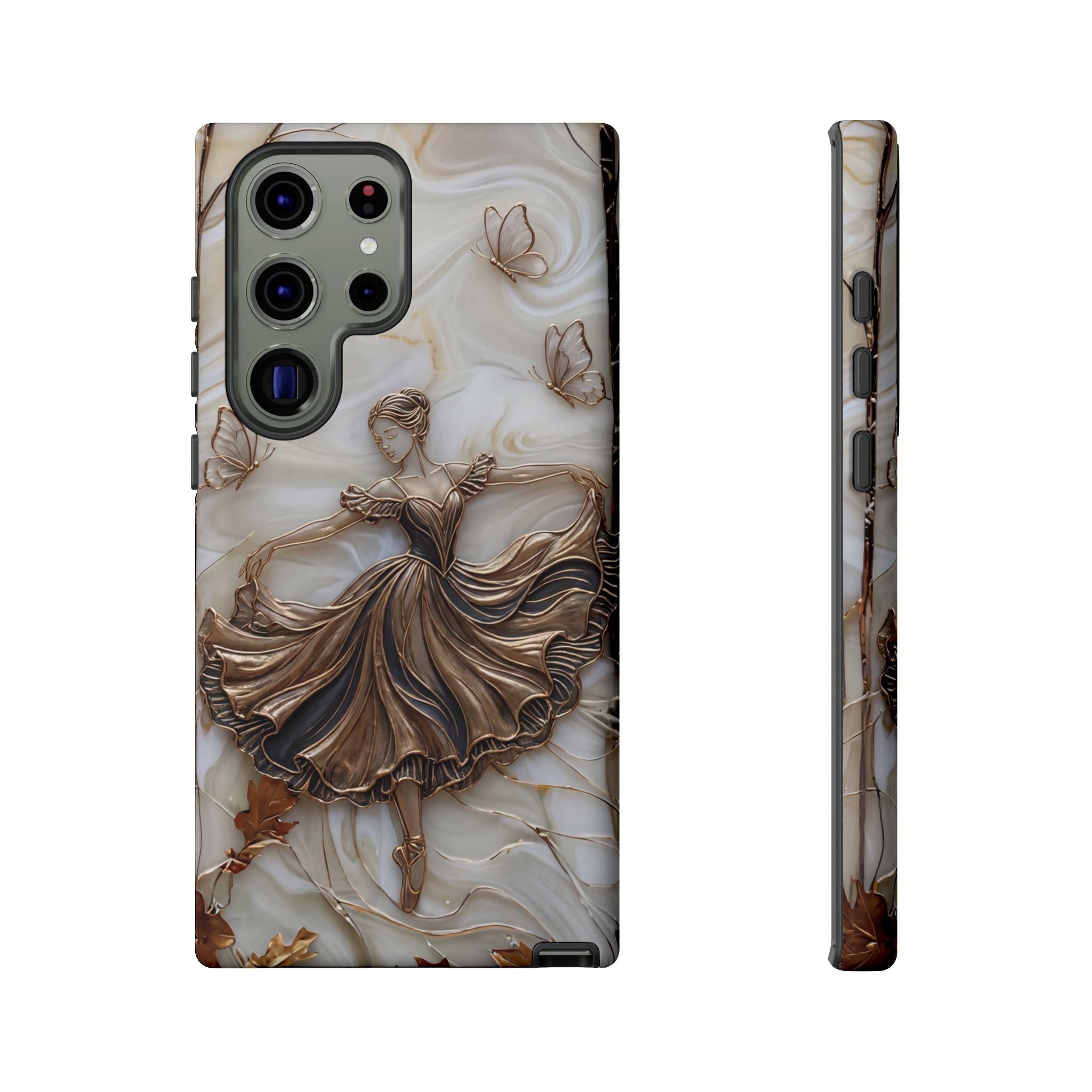 Elegant Bronze Ballerina Dance Design Samsung Galaxy Case