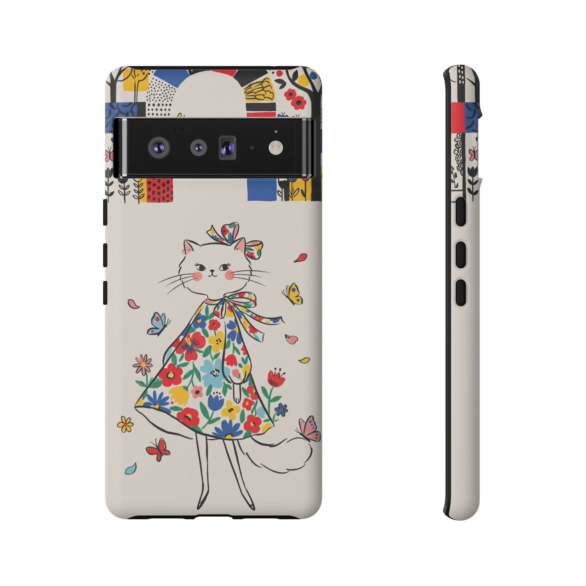 Floral Kitty Google Pixel Phone Case | Cute Cat