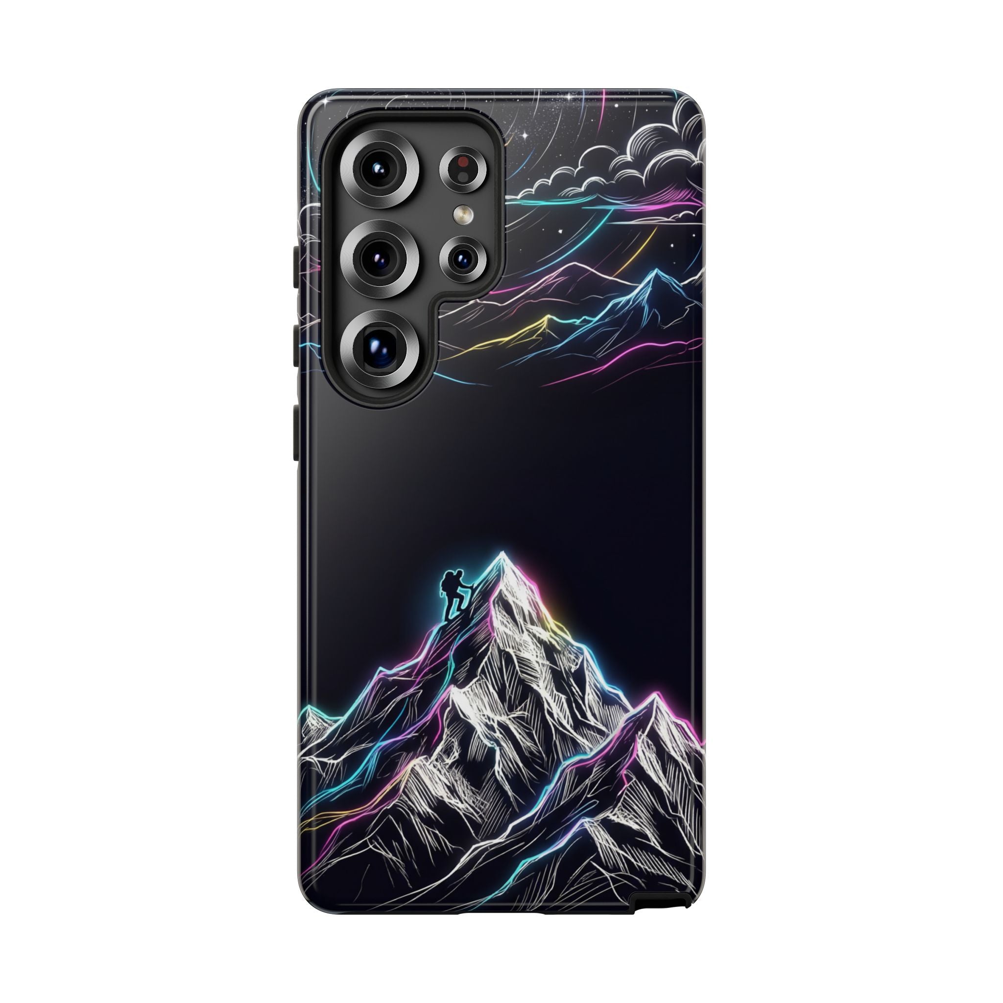 Mount Everest Neon Samsung Galaxy Phone Case | Dark Cosmic Climber Protective Cover