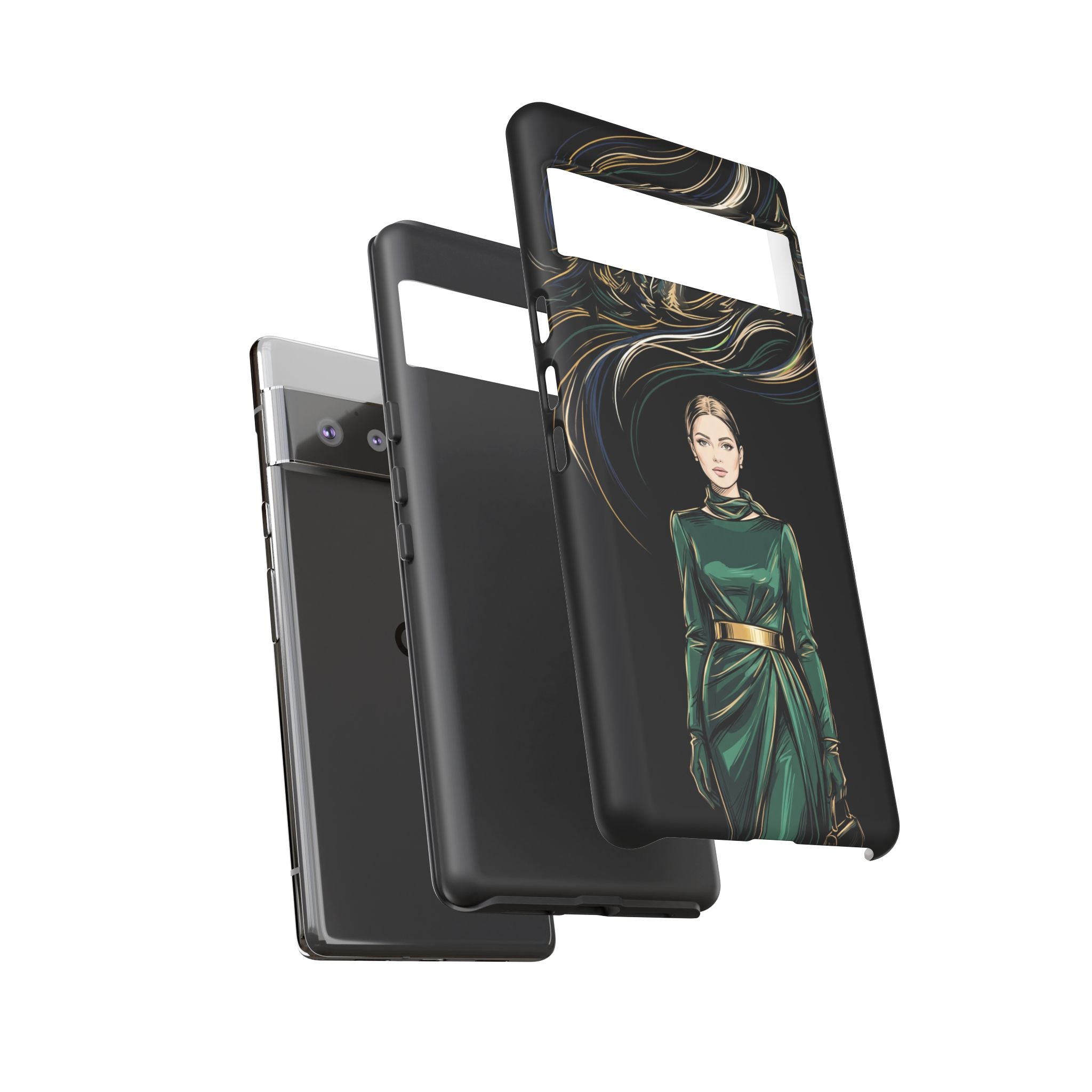Custodia per Google Pixel Donna Elegante nella Foresta