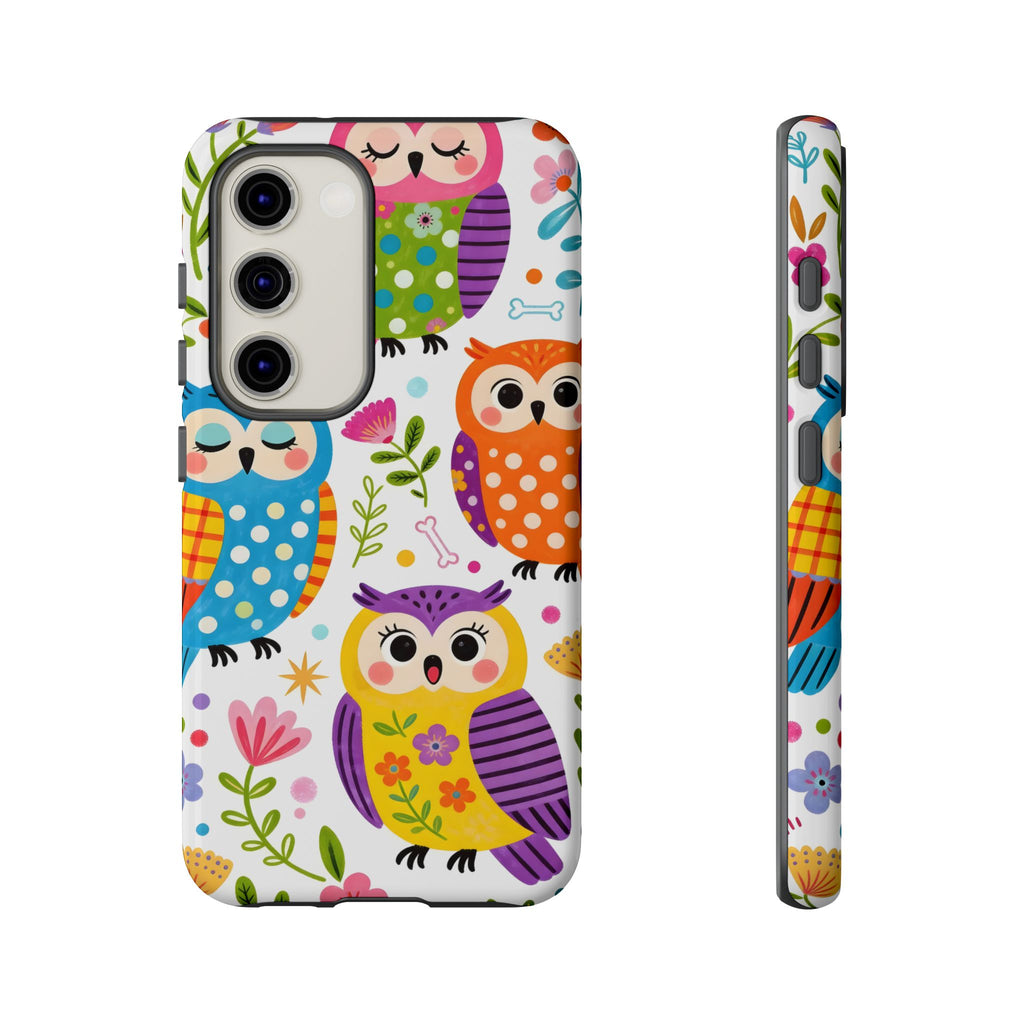 Simpatica Cover Protettiva Búho Colorato per Samsung Galaxy | Cover Rigida con Fantasia di Búho Carino