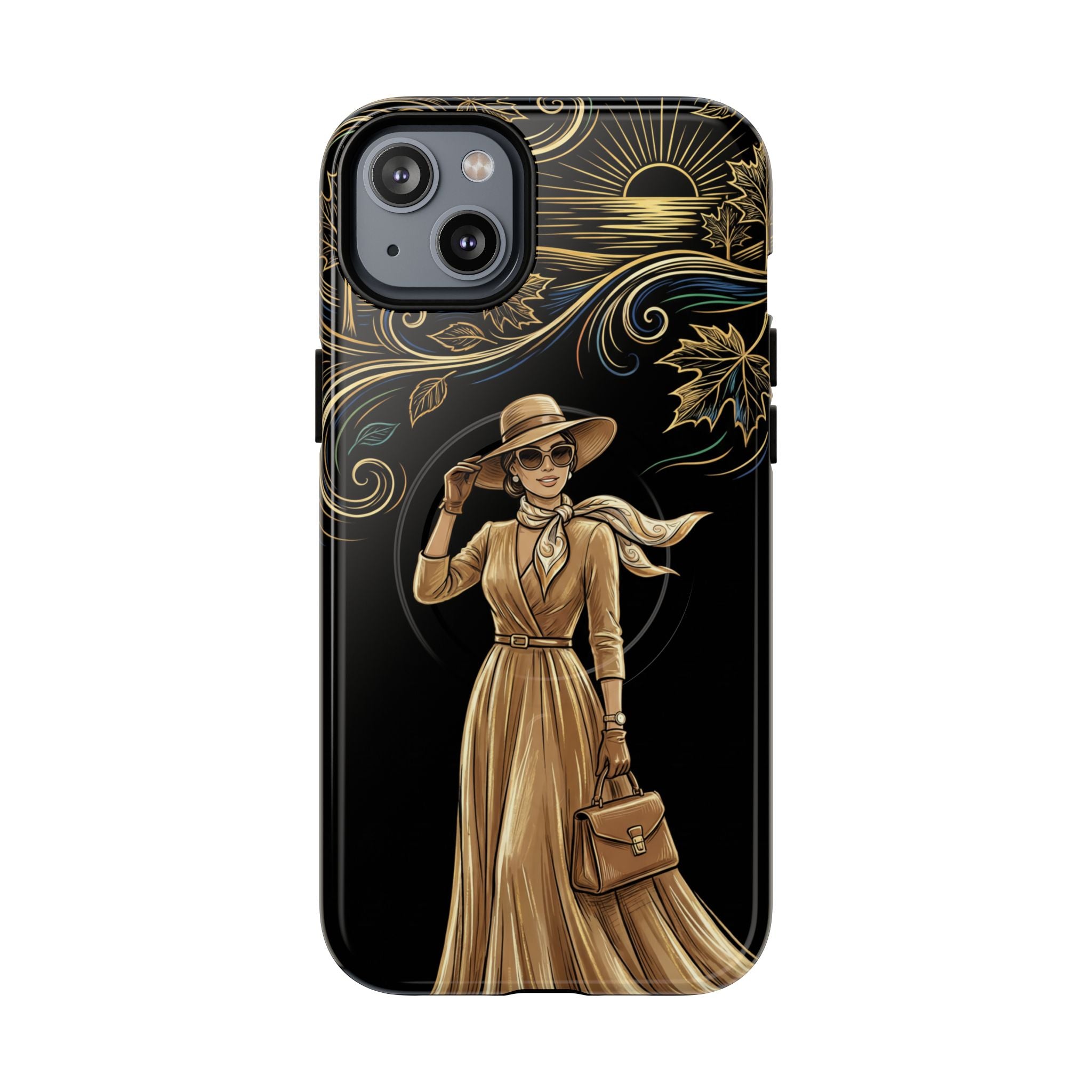 Vintage Autumn Lady MagSafe iPhone Case