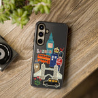 London Travel Samsung Galaxy Phone Case Aesthetic Sticker Collage Cute Retro City Cover