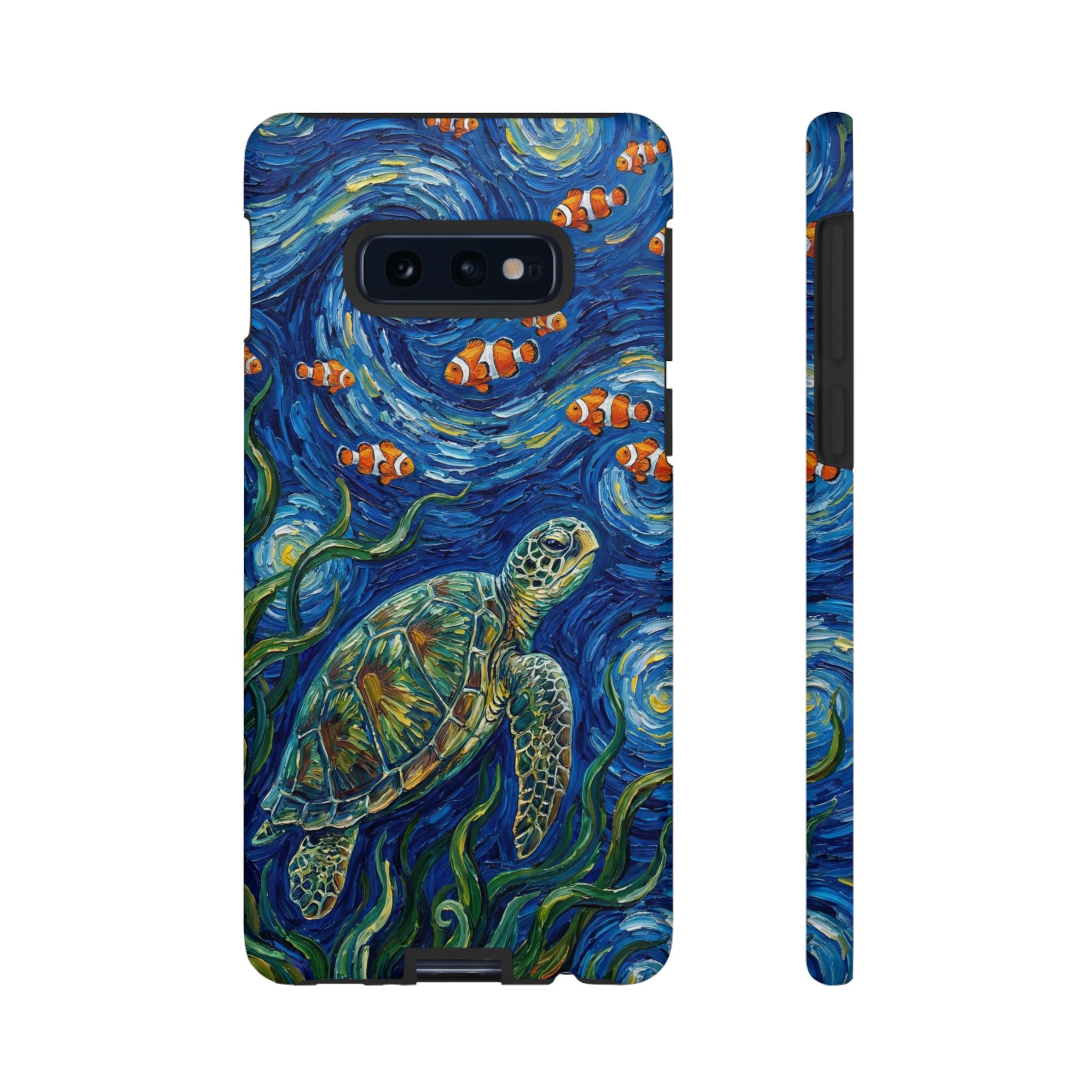 Sea Turtle & Clownfish Tough Samsung Galaxy Case | Van Gogh Style Ocean Art