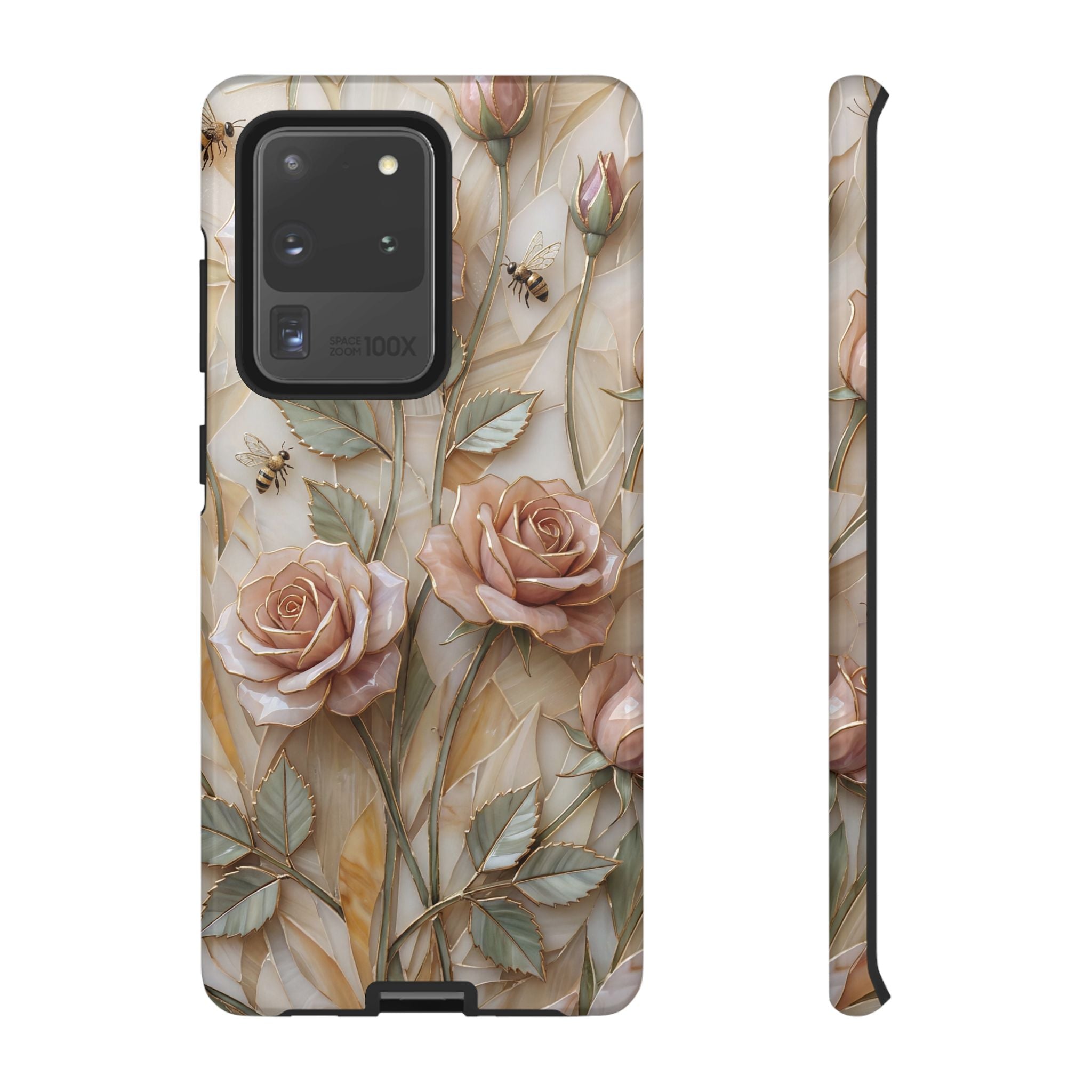 Vintage Blush Rose Floral Tough Samsung Galaxy Protective Cover