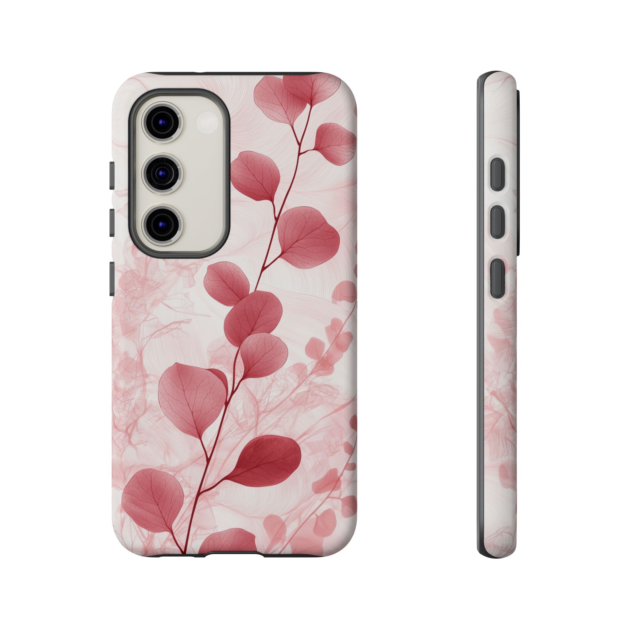 Pink Botanical Floral Eucalyptus Samsung Galaxy Phone Case
