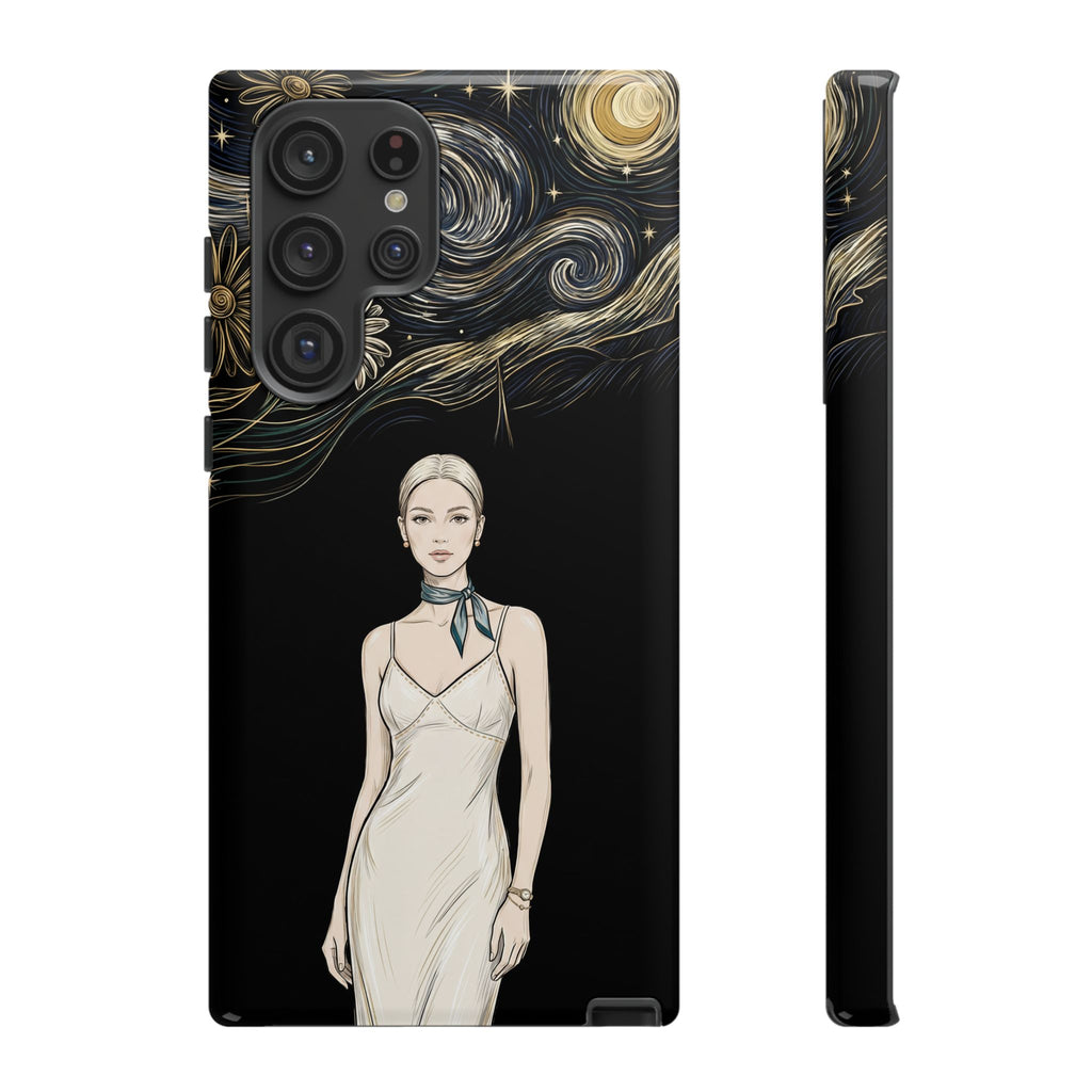Cover per Samsung Galaxy Fantasia Notte Stellata | Illustrazione Donna Elegante