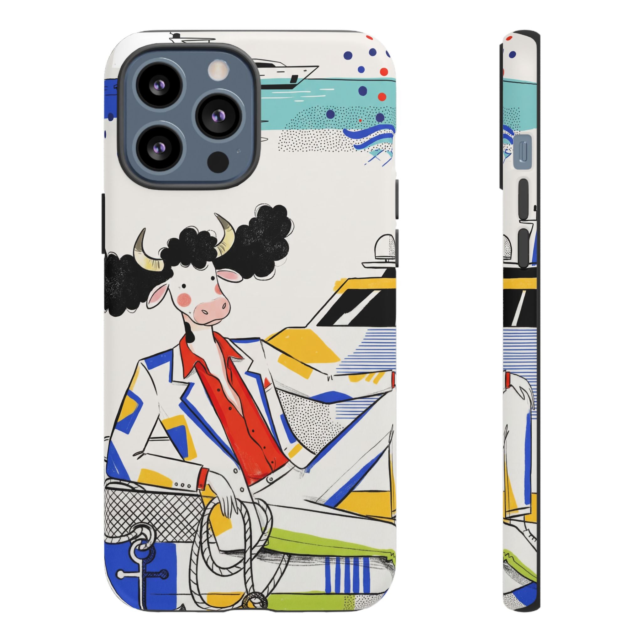 Nautical Cow Graphic Protective iPhone Case