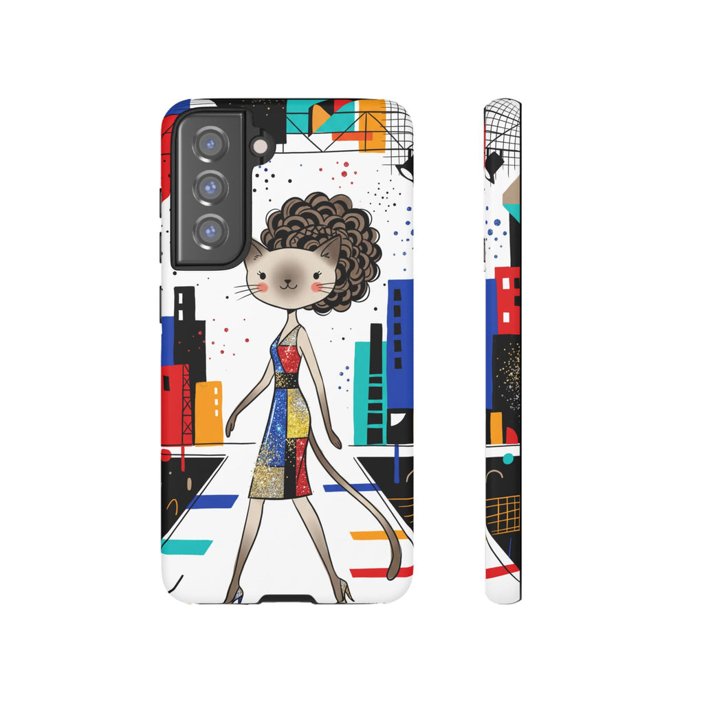 Catwalk City Samsung Galaxy Phone Case | Cute Fashion Cat