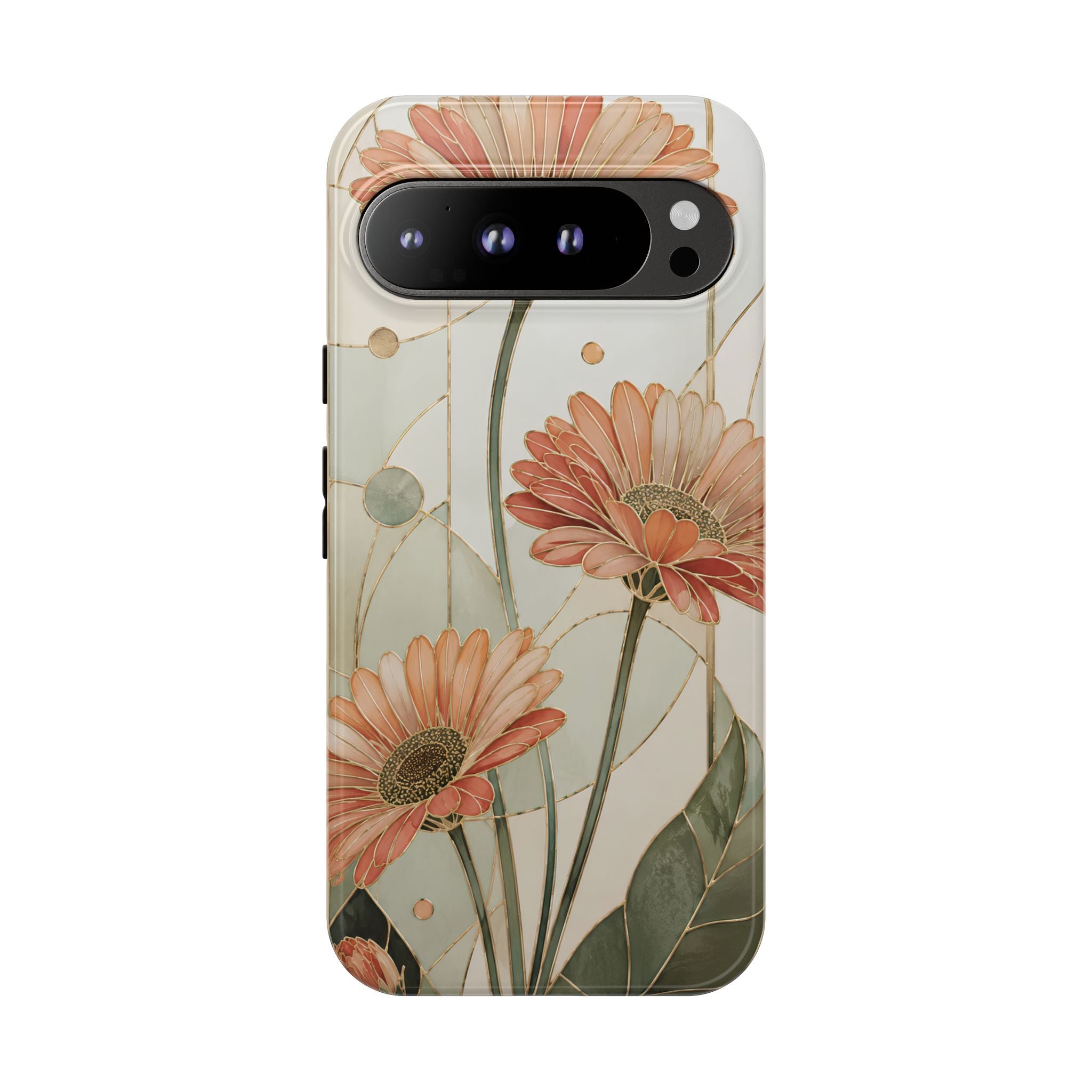 Gerbera Daisy Google Pixel Phone Case | Stained Glass Floral Phone Case