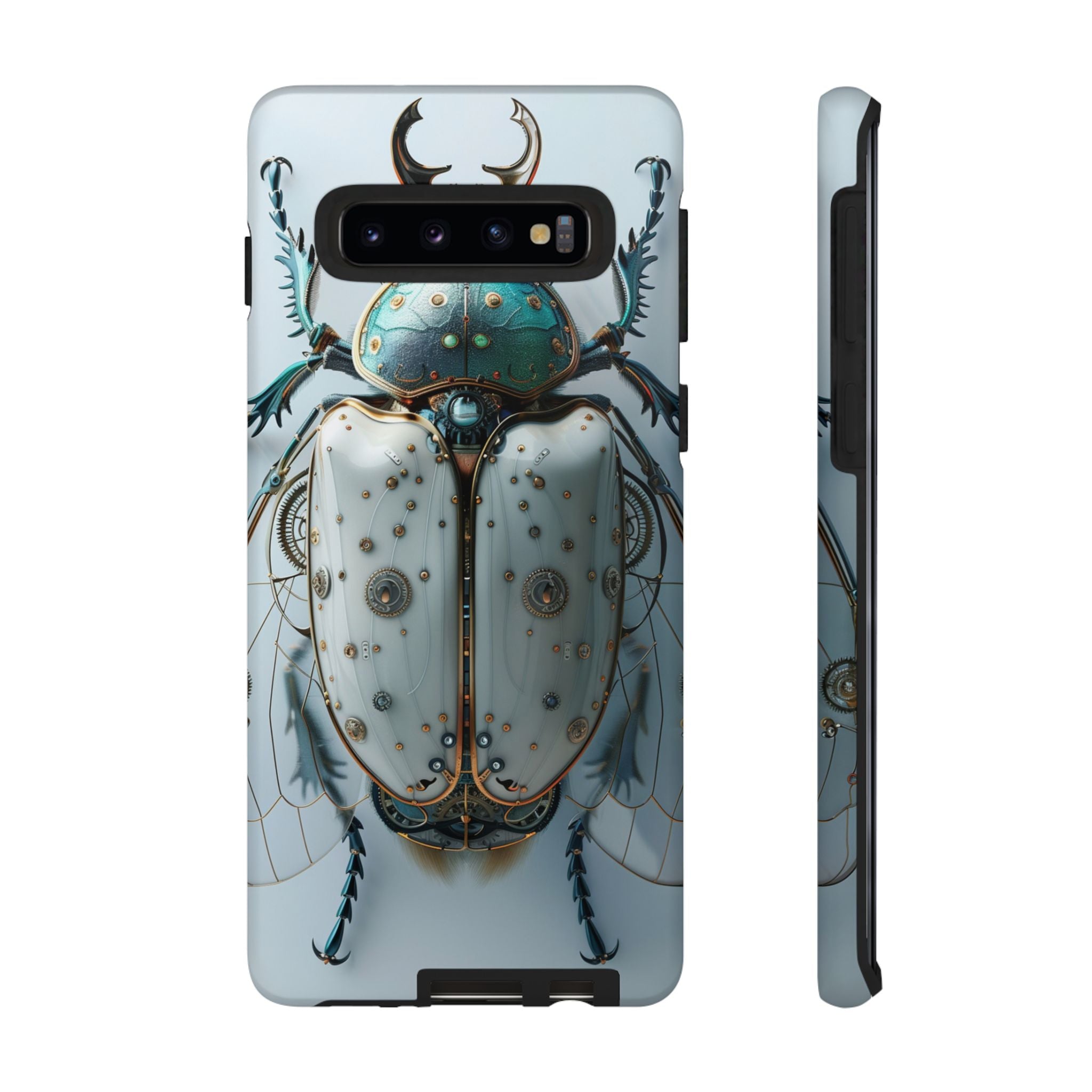 Steampunk White Beetle Protective Tough Samsung Galaxy Case
