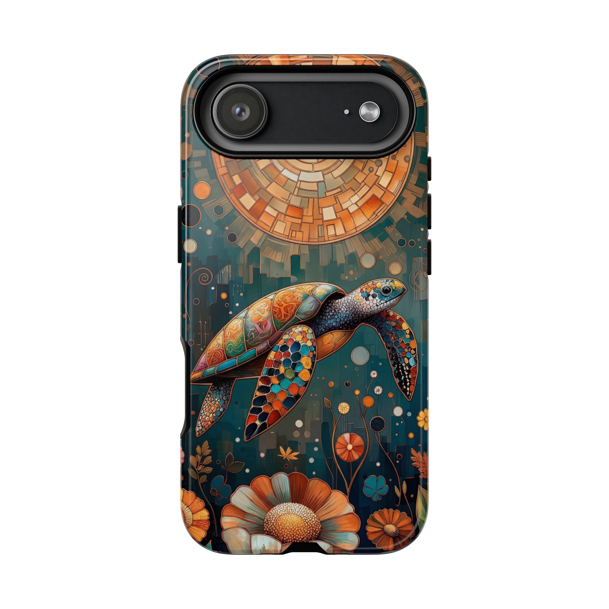 Sea Turtle Mosaic iPhone Case | Artistic Ocean Nature Protective Cover