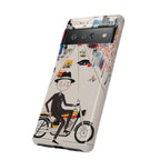 Custodia per Google Pixel Moto D'epoca Nonno Motociclista | Paesaggio Urbano Illustrato