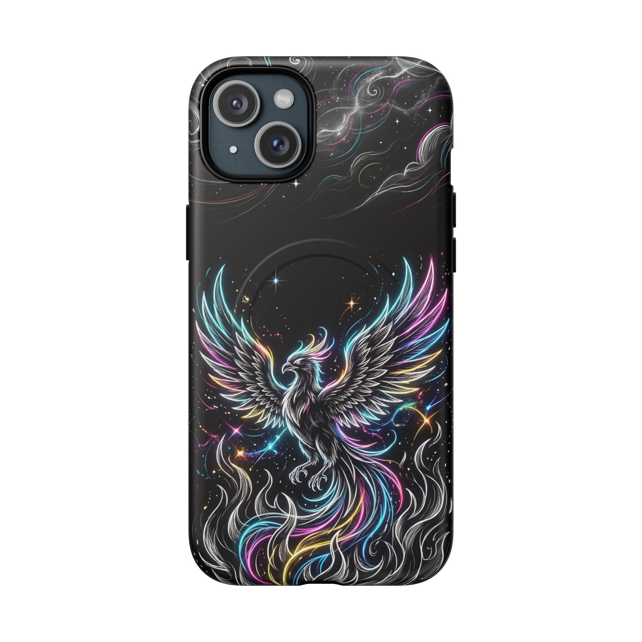 Colorful Neon Phoenix Tough MagSafe iPhone Case