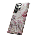 Custodia per telefono Samsung Galaxy Luna con Leopardo Floreale | Cover protettiva botanica vintage rosa