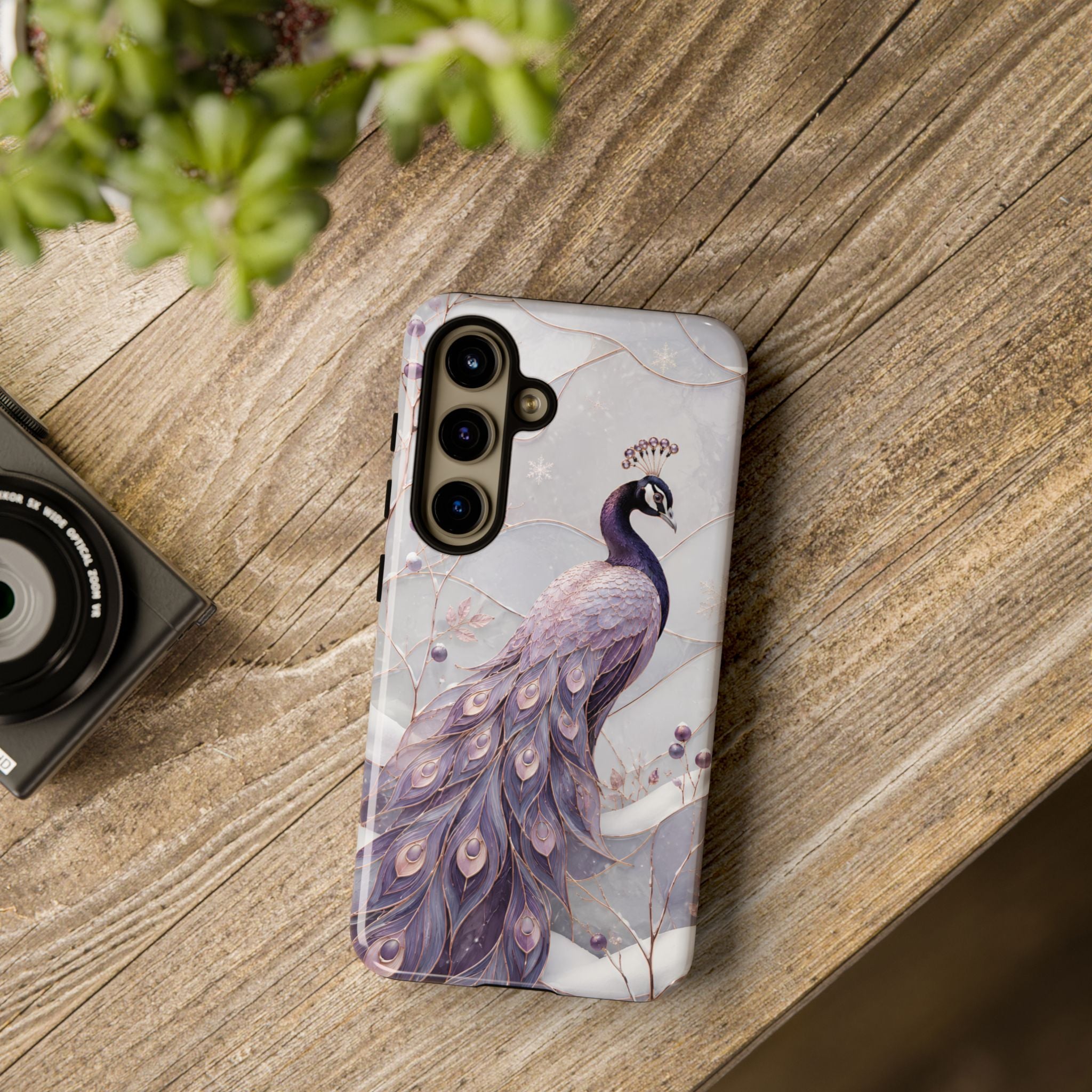 Peacock Samsung Galaxy Phone Case | Lavender Peacock Phone Case