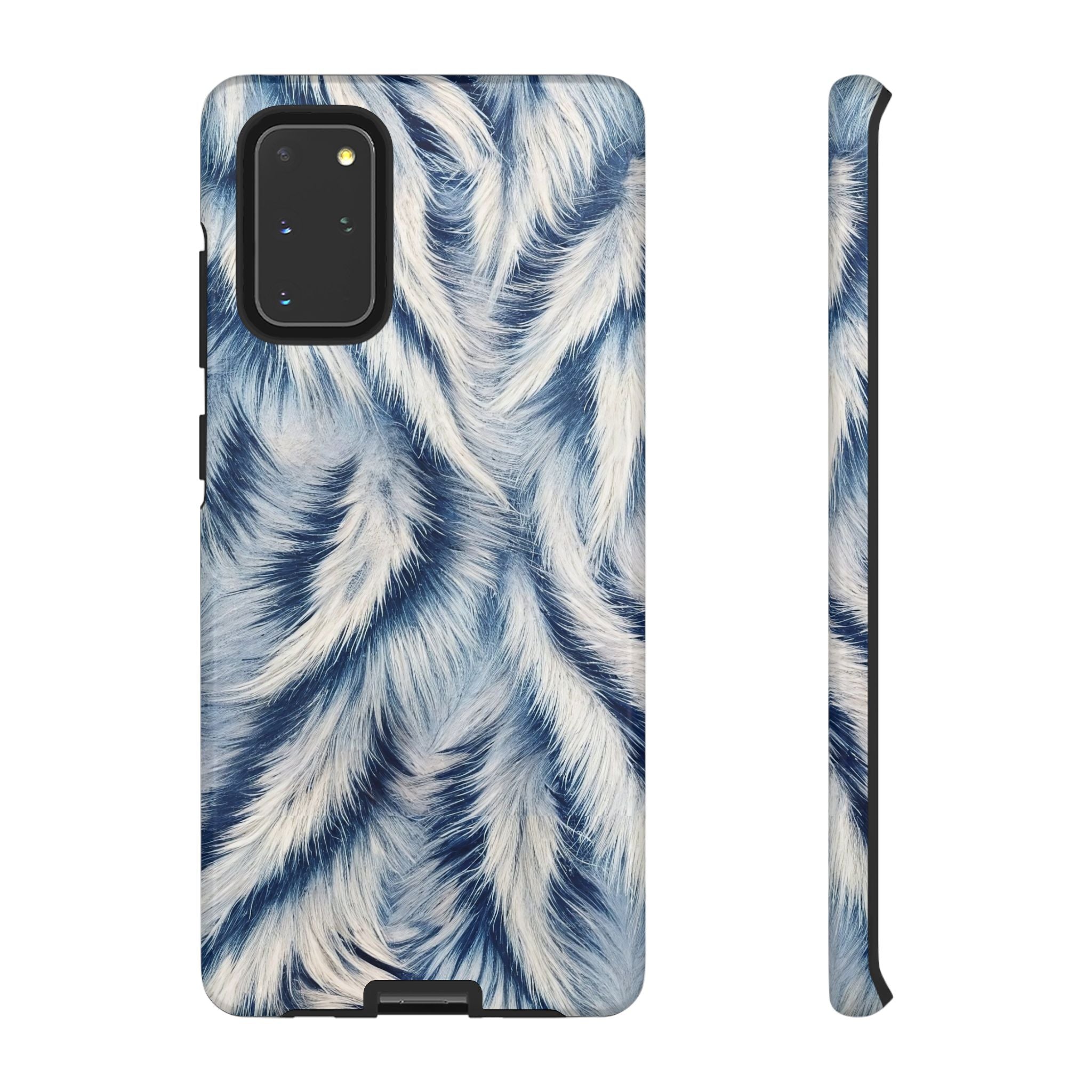 Blue Faux Fur Texture Protective Tough Samsung Galaxy Case