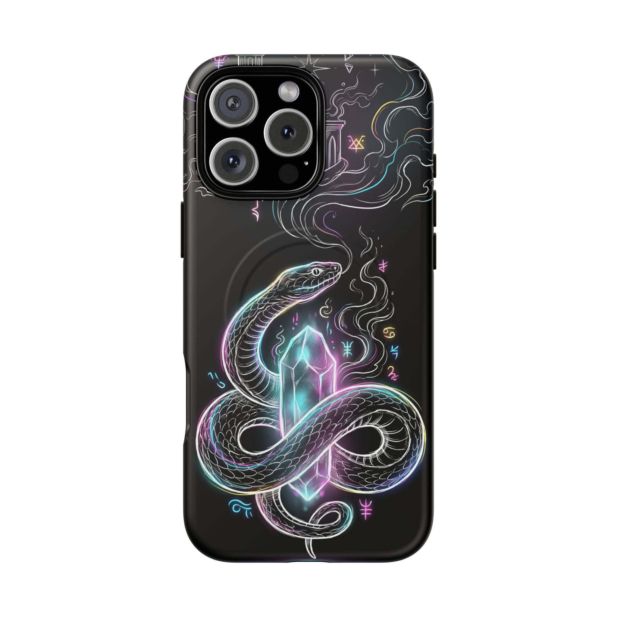 Neon Occult Mystic Snake Crystal MagSafe iPhone Case