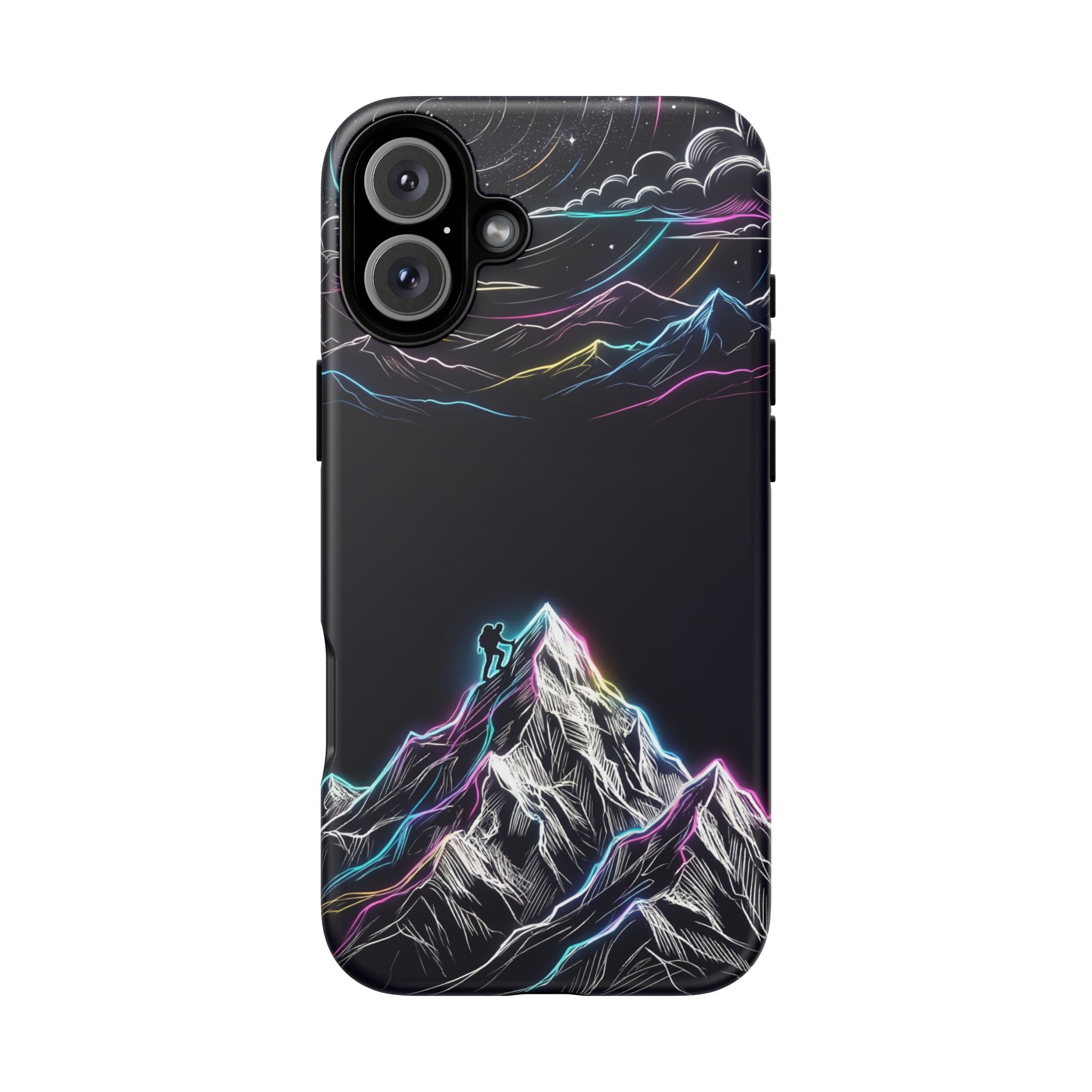 Mount Everest Neon iPhone Case | Dark Cosmic Climber Protective Cover