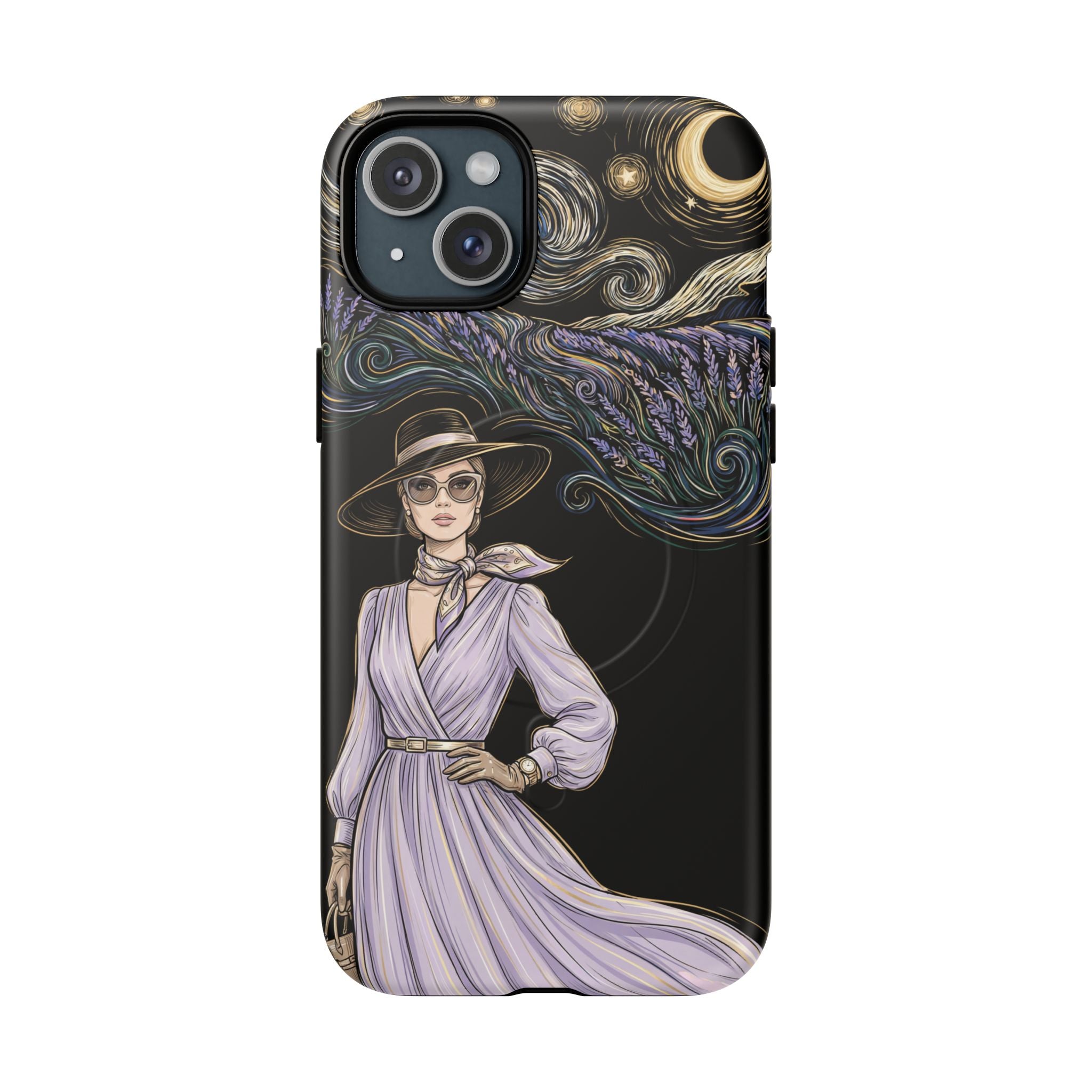 Starry Night Lavender Woman MagSafe iPhone Case | Artistic Protective Tough Case