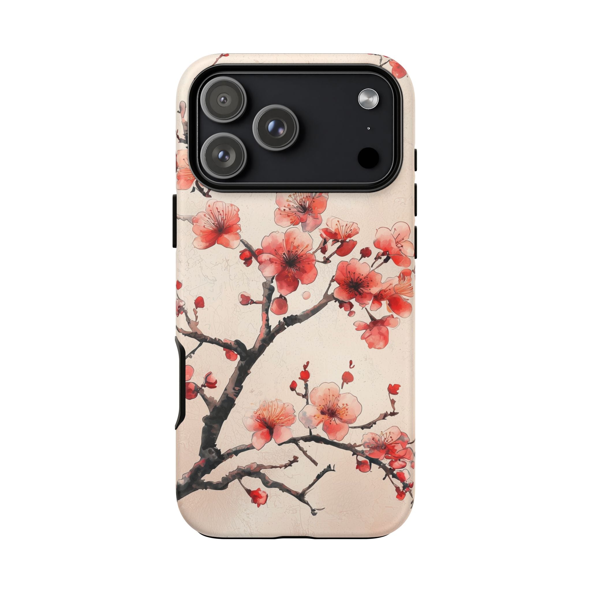 Cherry Blossom iPhone Case | Floral Tough Case with Pink Blossom Branch Design
