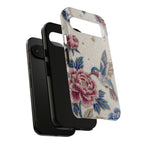 Custodia protettiva rigida per Google Pixel con Colibrì e Fiori | Cover vintage con peonie