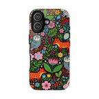 Floral Woodland iPhone Case | Colourful Fox & Owl Protective Cover