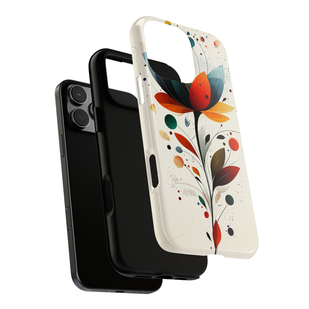 Floral Abstract Tough iPhone Case | Colourful Lotus Art Protective Cover