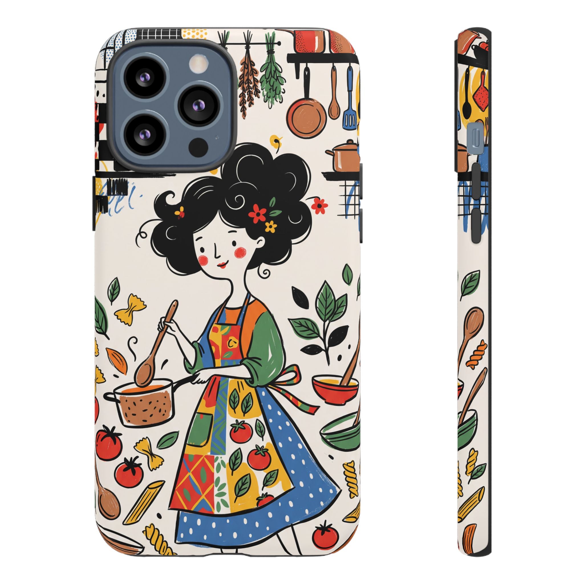Whimsical Chef Kitchen Illustration iPhone Case